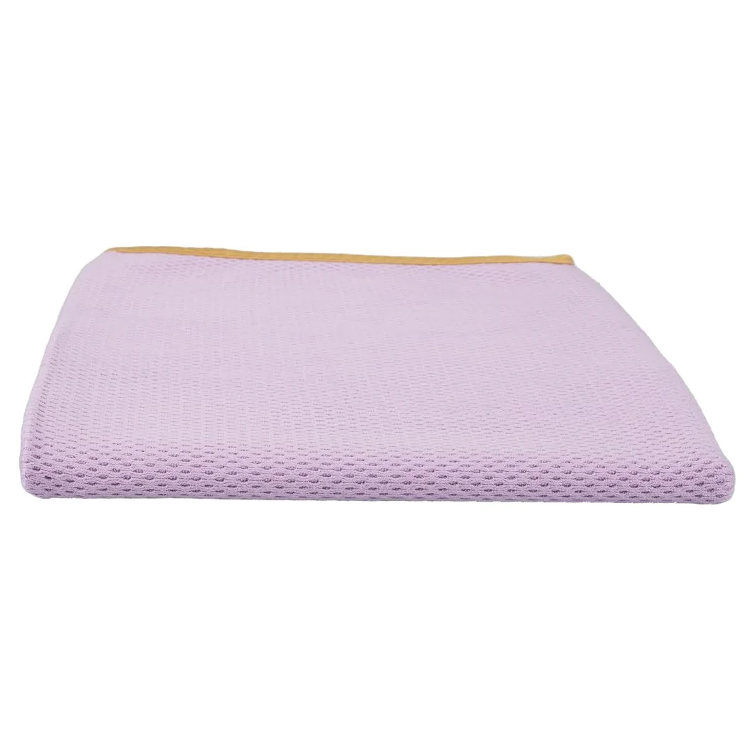 Maxshine 520GSM 3 paños de Microfibra para Limpieza de Detalles de Coche, Color Morado con Borde de Seda Amarilla, 50 x 70 cm