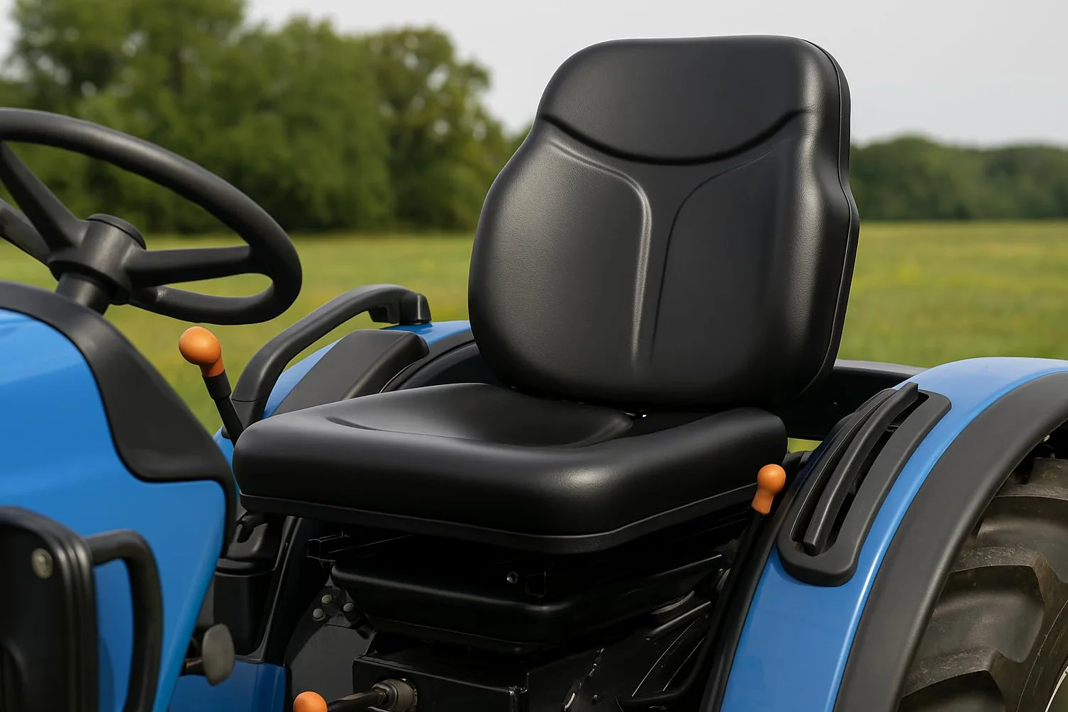Asiento para tractor COBO SC74 de cuero sintético negro tipo New Holland CB1057354