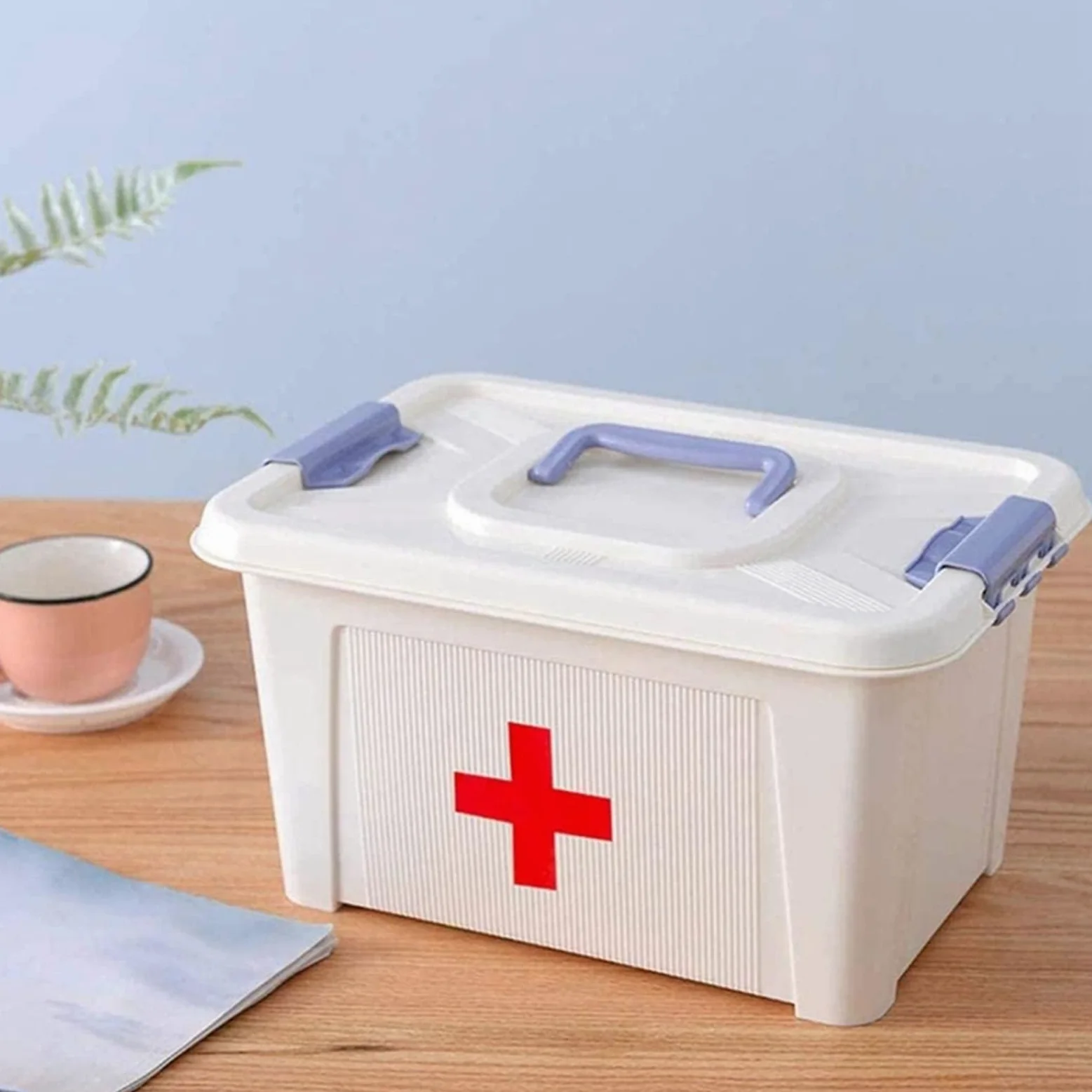 Botiquín de Primeros Auxilios portátil, Caja de Almacenamiento de medicamentos, botiquín de Primeros Auxilios Familiar Multifuncional con Mango, botiquín de Primeros Auxilios para Coche
