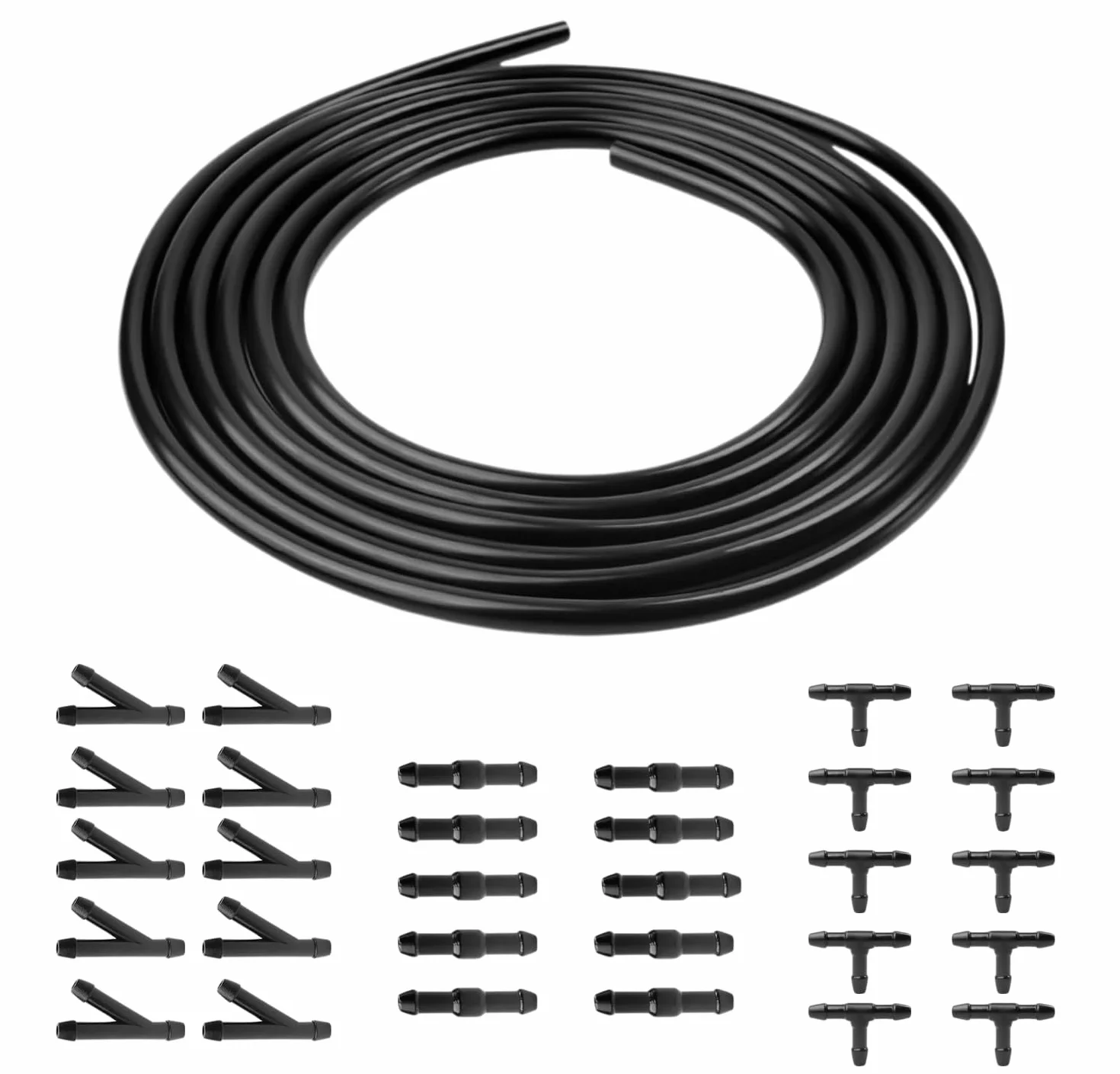 Kit de reparación de manguera lavaparabrisas universal de 3 metros, incluye 30 accesorios de manguera, adecuado para sistemas de lavado de automóviles