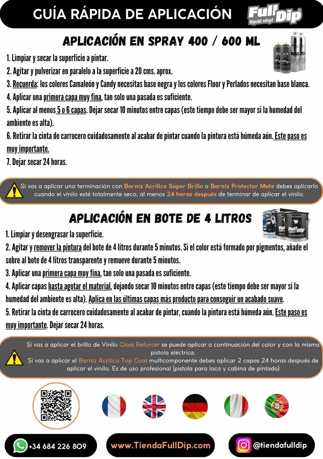 AutoFullCar - Pack para Pintar el Coche con Spray Full Dip 600 ml (12 Unidades) Pintura Vinilo con Regalo Adaptador de spray (Coche Pequeño, Azul Luminoso)
