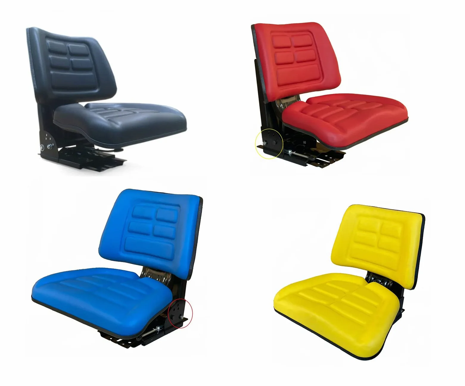 Asiento de Tractor Universal Negro Azul Rojo Amarillo