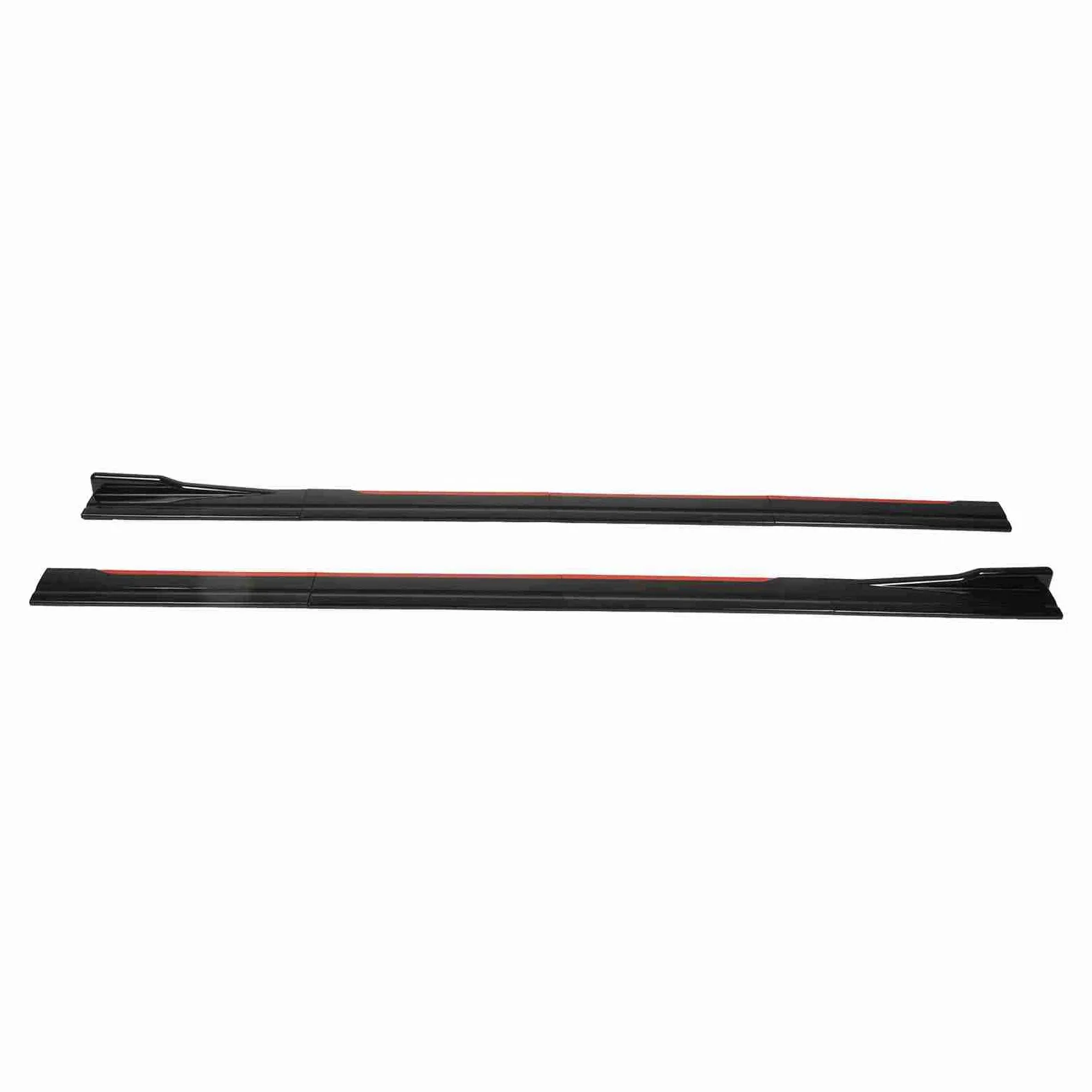 Faldón Lateral con Diseño de Carrocería de Coche con Ala Difusora de Divisores, Borde Rojo Negro Brillante, Ajuste Universal para. y