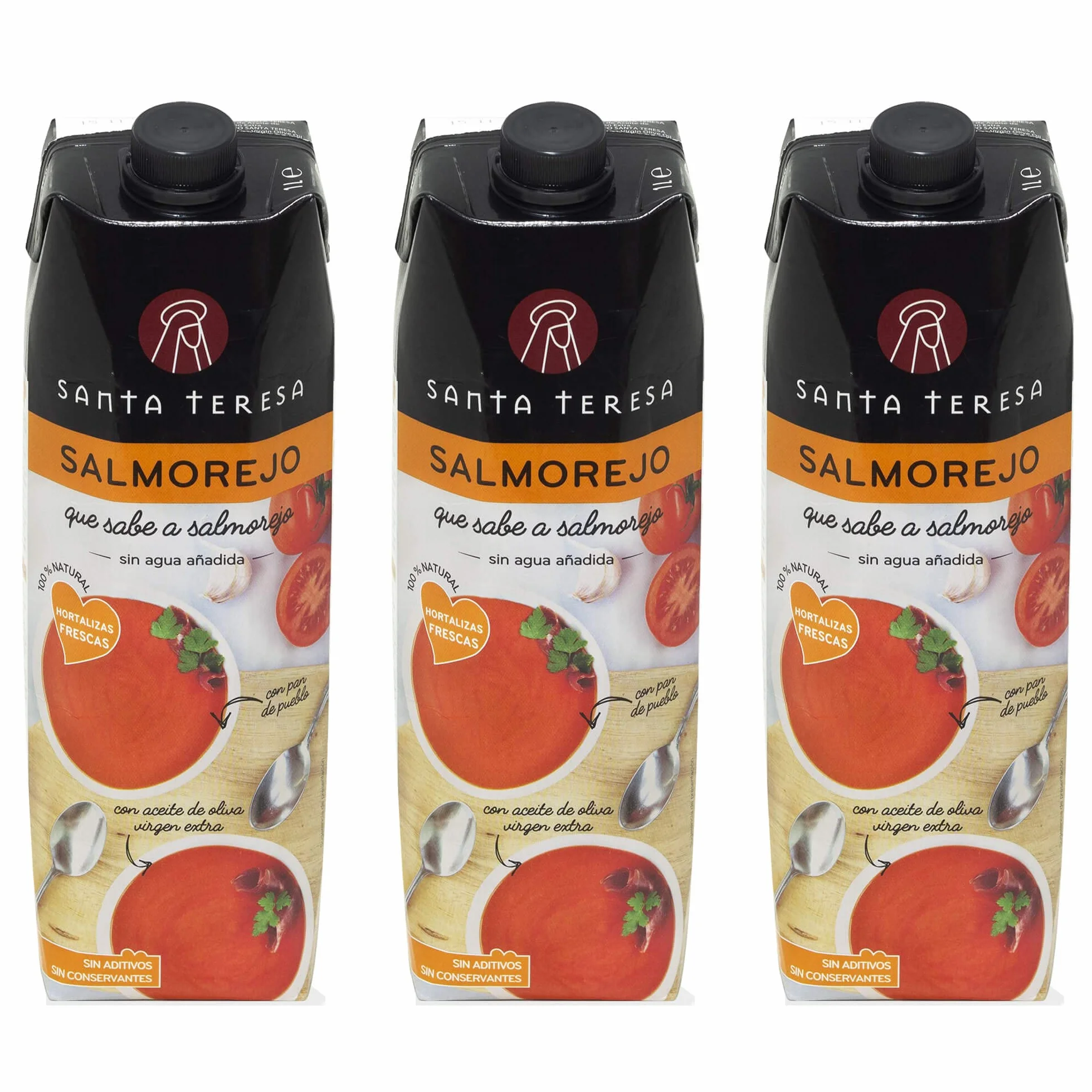 Santa Teresa Salmorejo Pack 3 Litros Elaborado con Ingredientes Naturales Receta Tradicional