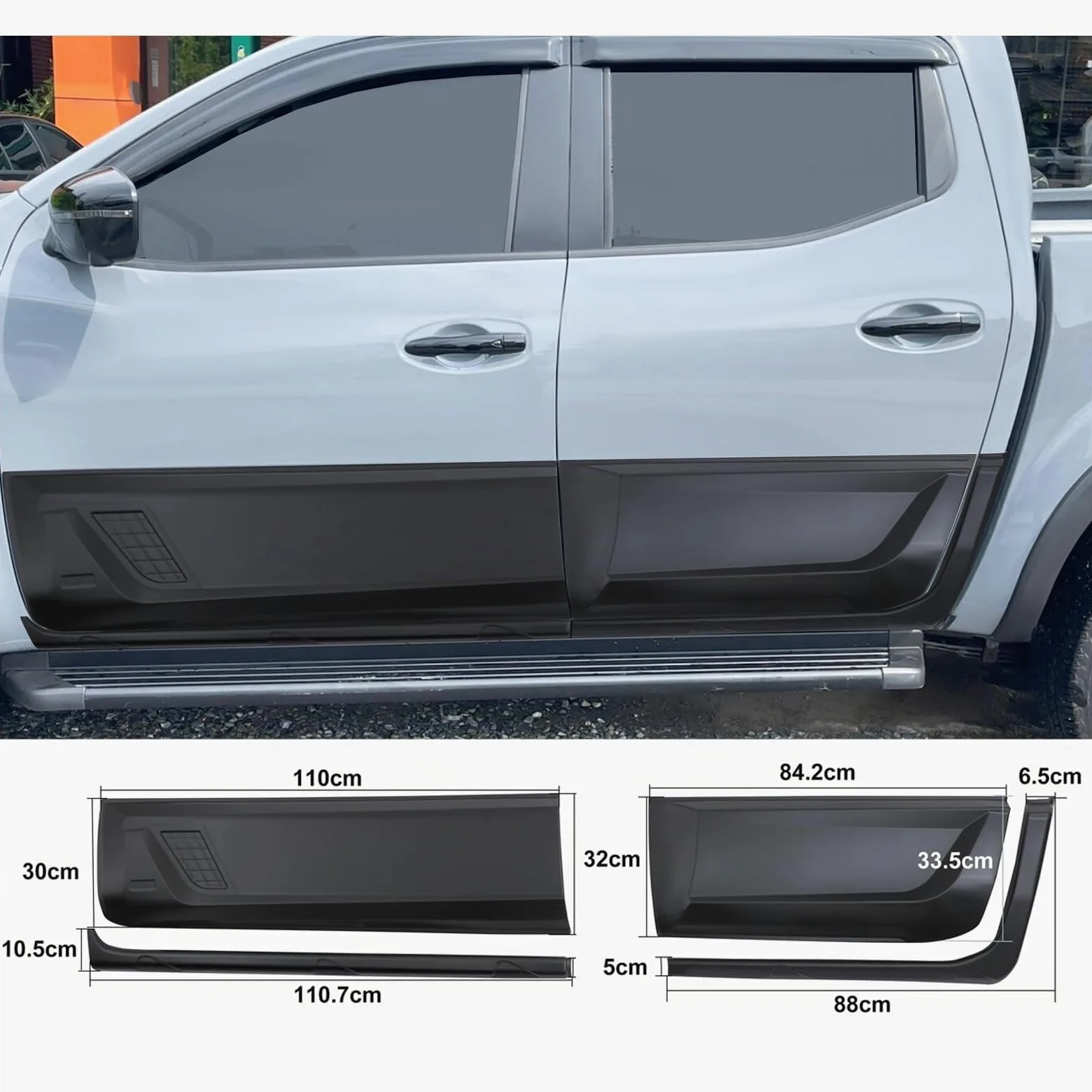 Revestimiento de carrocería para Nissan Navara 2015-2024 NP300 D23 Doble Cabina Paneles de Puerta Lateral