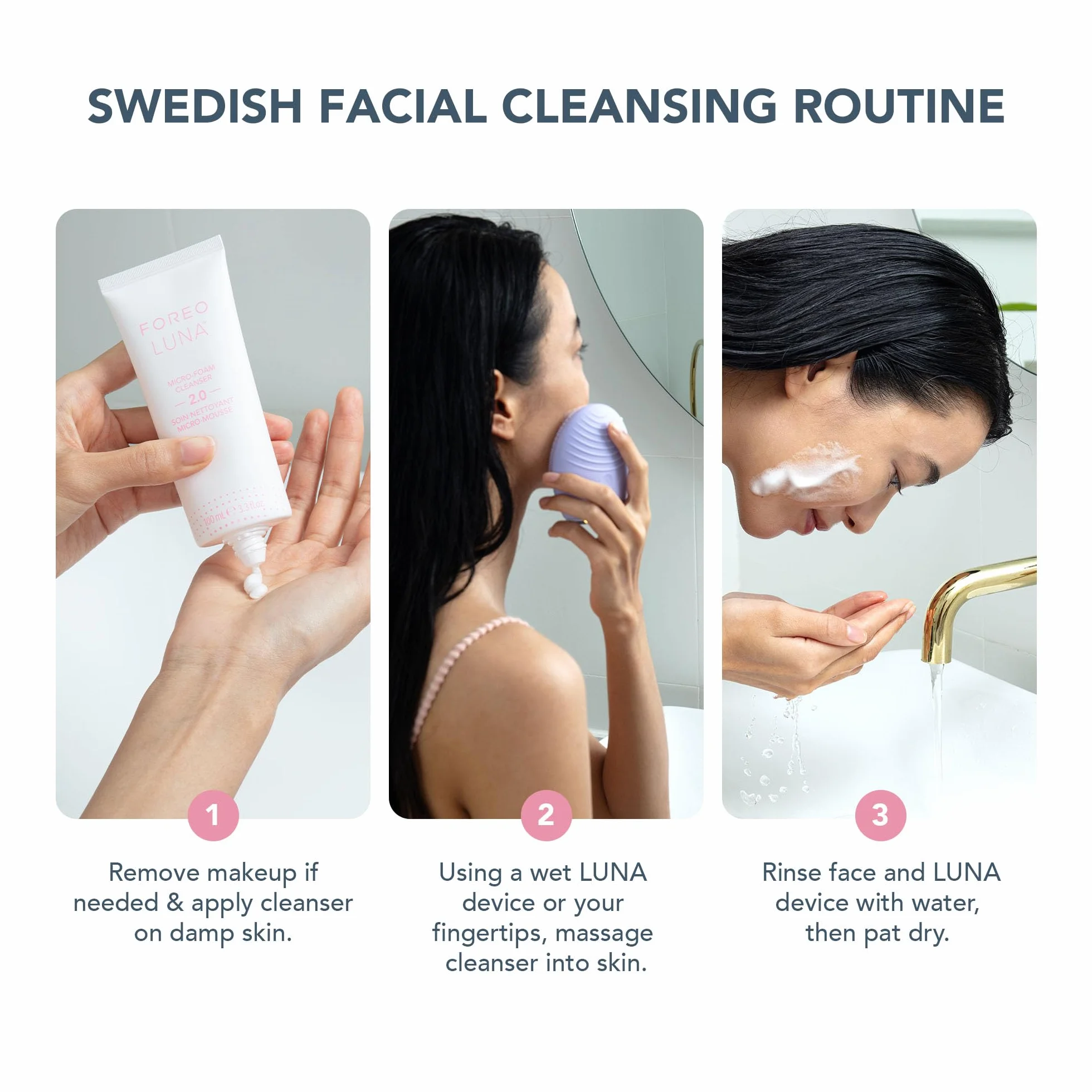 FOREO LUNA 4 Clean Balance Set - Cepillo limpiador facial con LUNA Micro-Foam Cleanser 2.0 100 ml