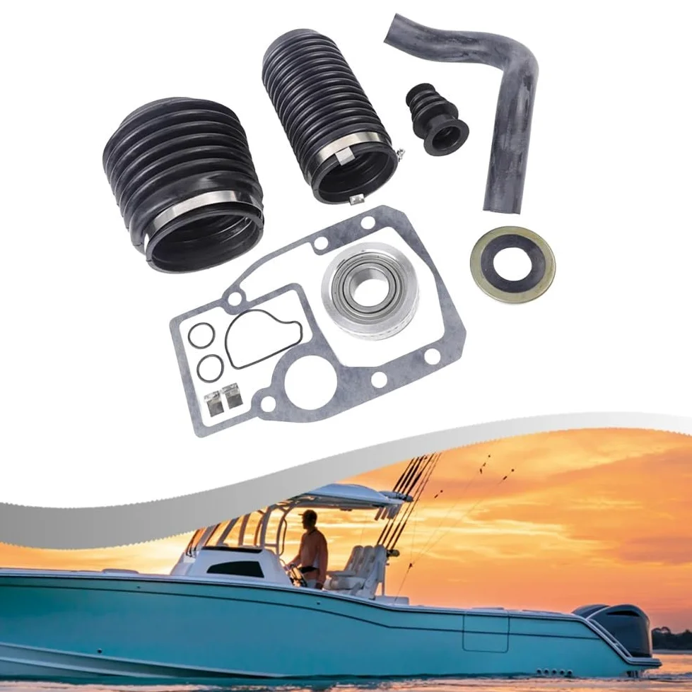 Kit de reparación de fuelles para SX-S SX-C SX-R SX-M DP-S DP-S1 DP-SM OMC para fueraborda COBRA con abrazaderas y juego de juntas, rodamientos cardán, cable de cambio y fuelle de escape