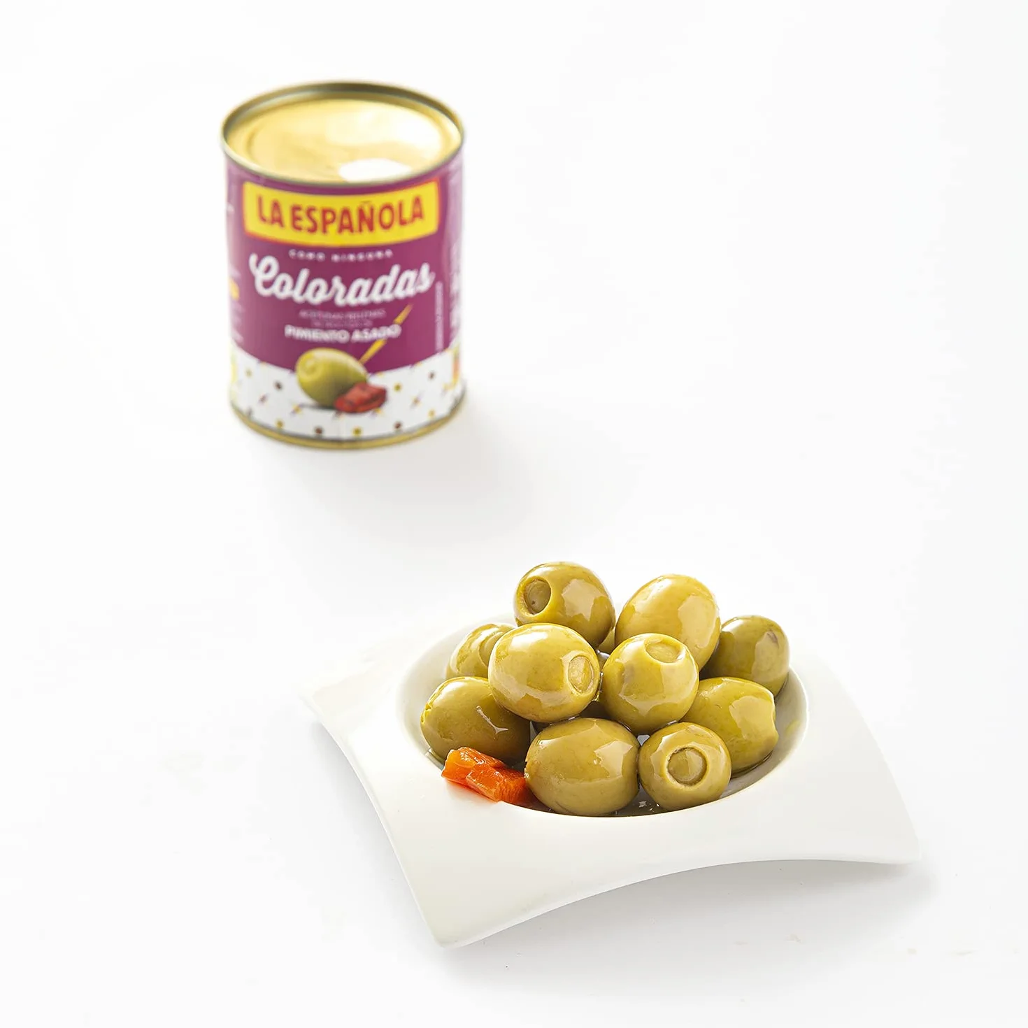 La Española Aceitunas Rellenas de Pimiento Asado 8 Unidades 3x50g Olivas de Mesa Coloradas