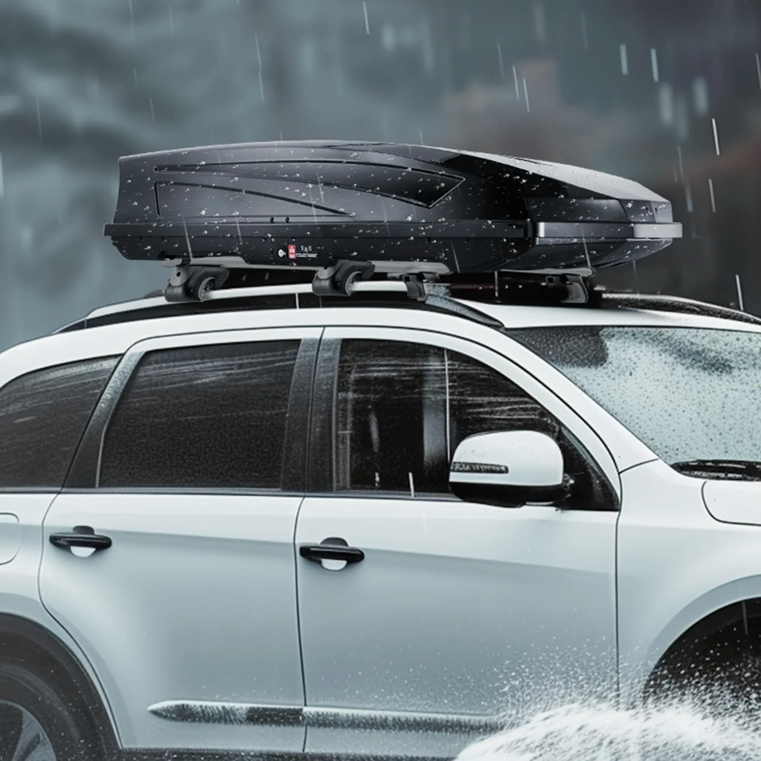 VEVOR Cofre de Techo 562 L Portaequipajes de Techo Rígido de ABS con Apertura de Doble Cara 2 Correas Reforzadas Aerodinámico Maletero Techo Coche para la Mayoría de Travesaños, Coche, SUV, Negro