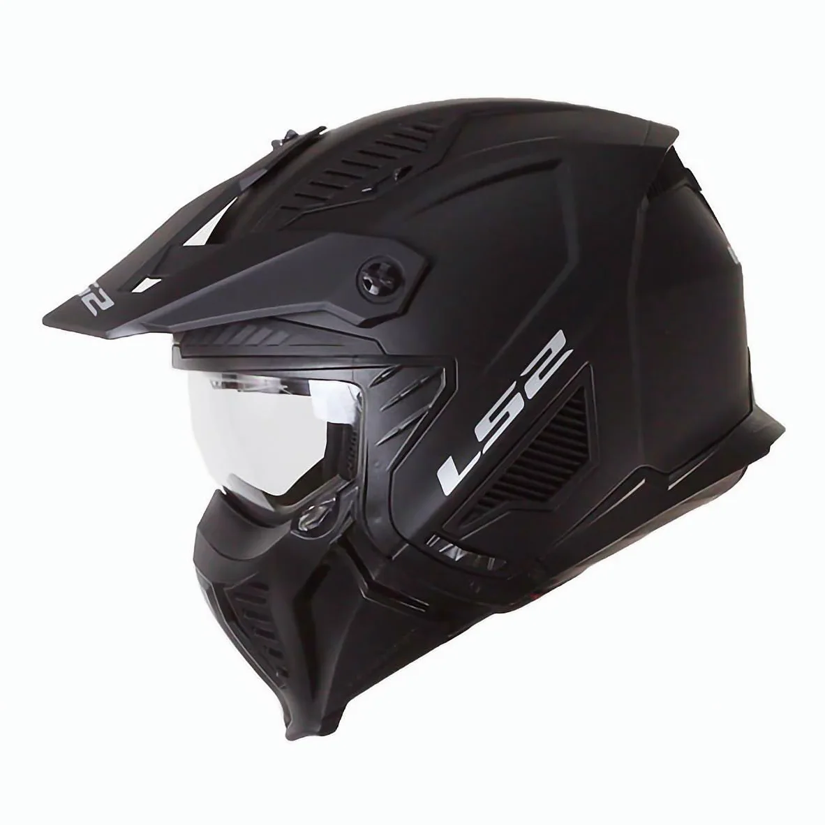 LS2 OF606 Drifter Open Face Full Face Modular Motorcycle Helmet Matt Black