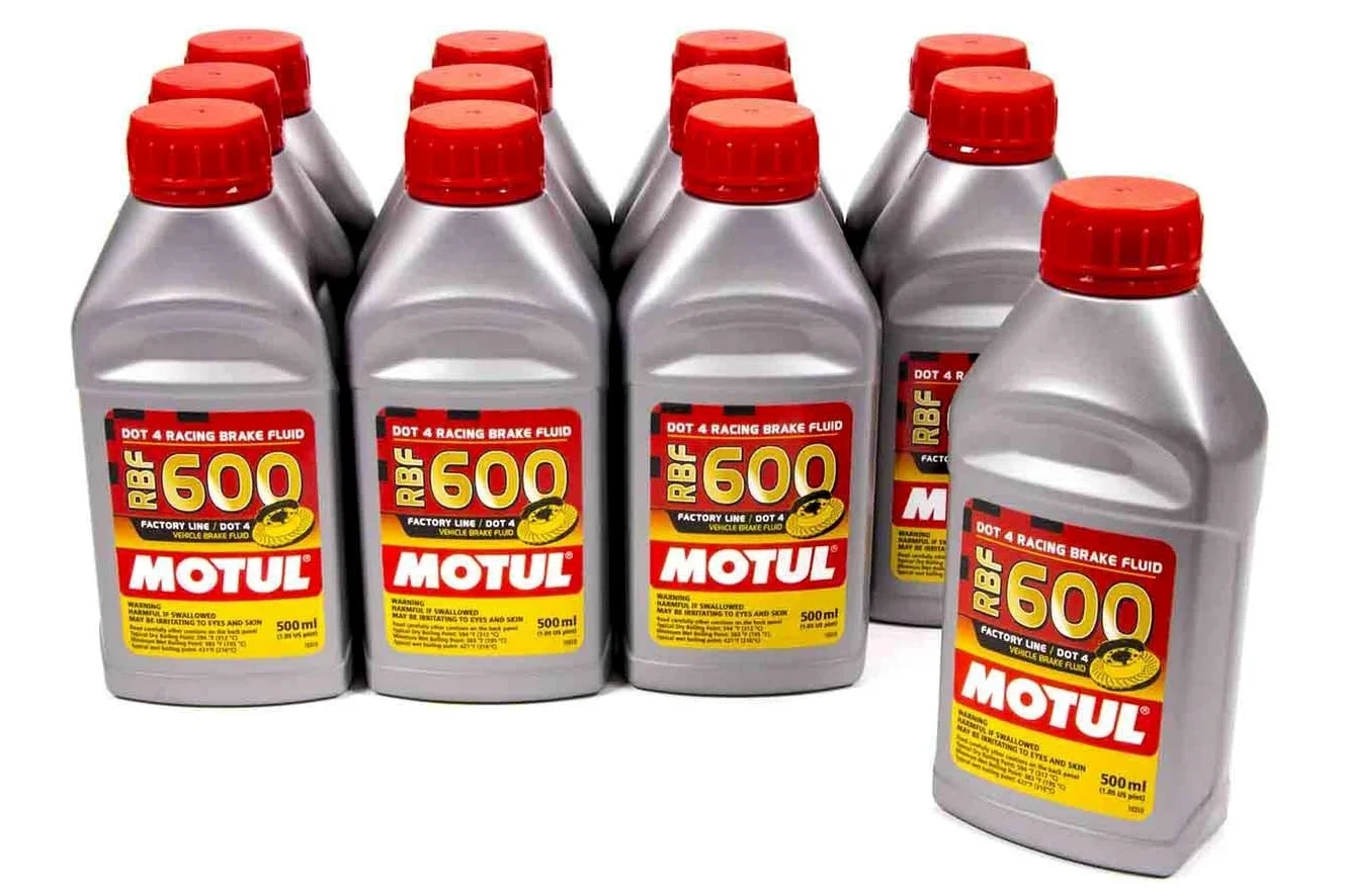 MOTUL 8068hl-12pk Rbf 600 Factory Line DOT-4 100% sintético Racing – Líquido de frenos 500 ml, (, 12 unidades)