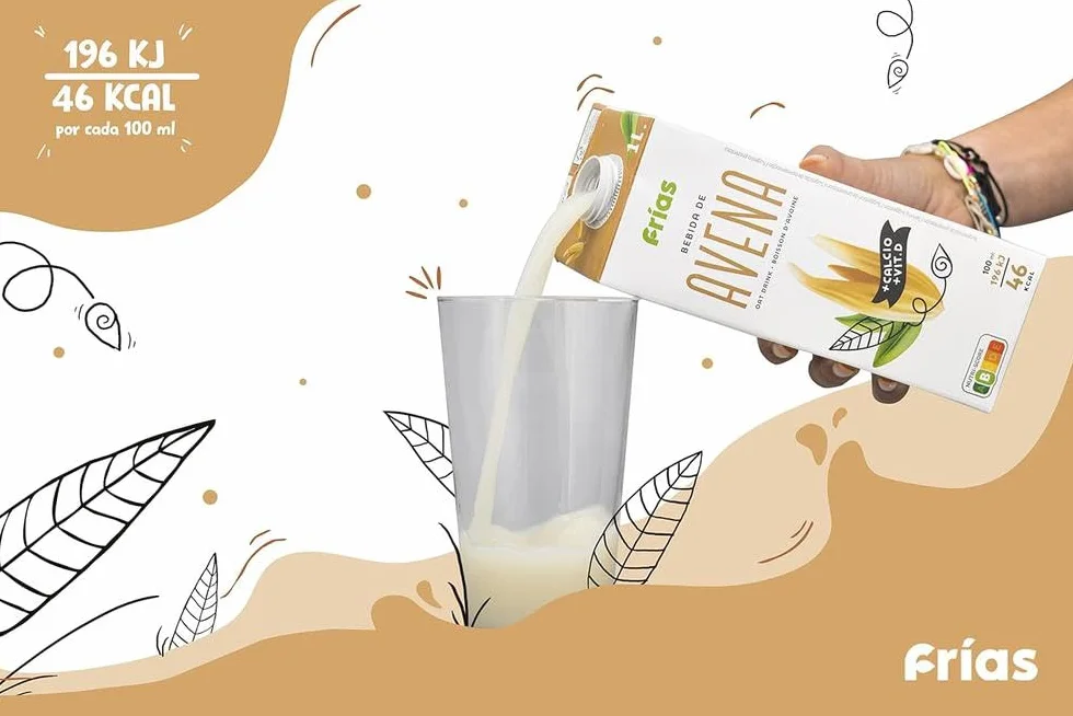 Frías Bebida Vegetal de Avena Enriquecida con Calcio Pack 6 x 1L Sin Lactosa Sin Azúcares Añadidos Vegana