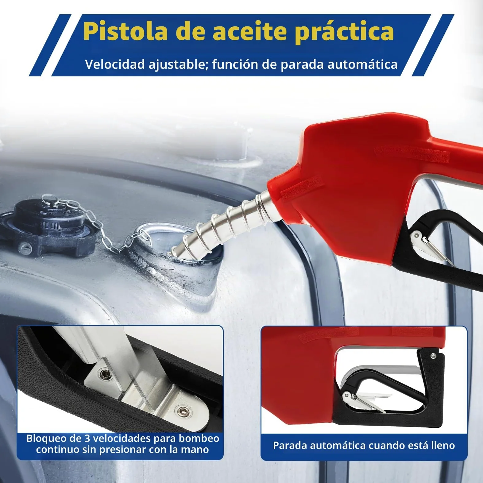 MINRS Bomba diésel de 230 V y 200 W, autocebante, 50 l/min, bomba de aceite de calefacción, con pistola de extracción automática, manguera de salida de 4 m, mecanismo de contador, tres velocidades,