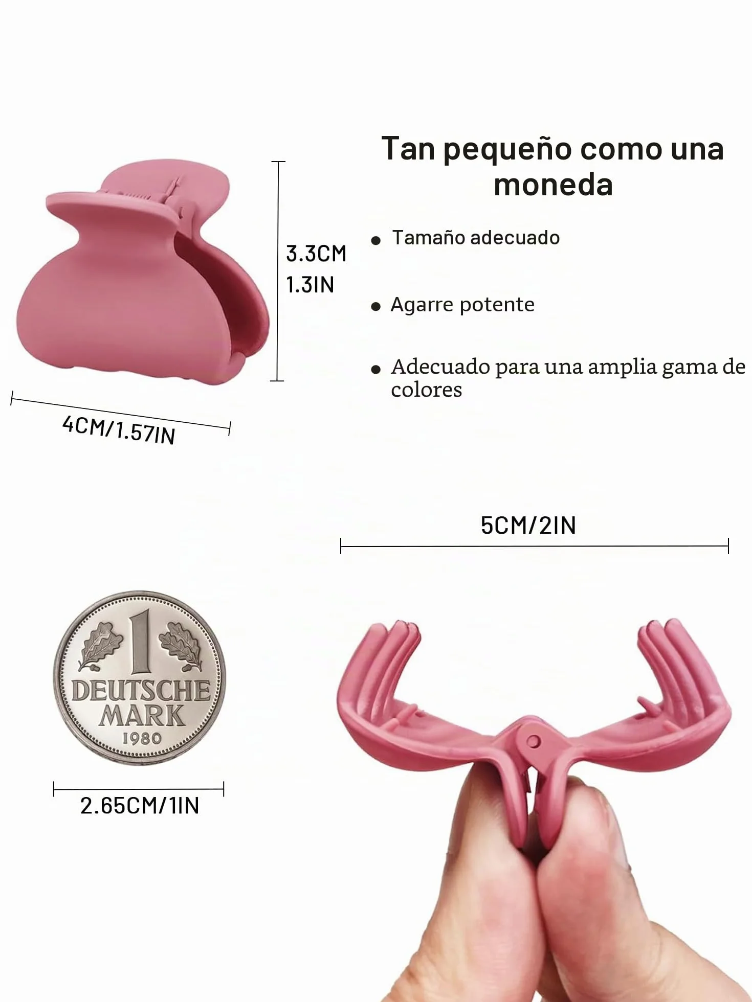 Kavya 12 Piezas Pinzas Pelo Pequeñas 4 cm Antideslizante Mate Plástico