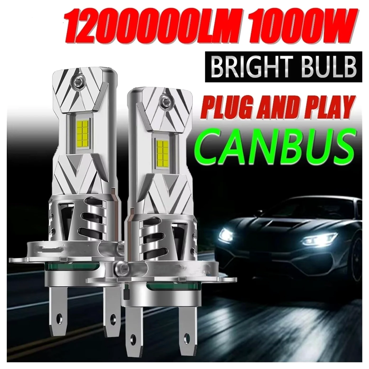 Montaje Faros Faro Coche 12V 24V H7 Bombillas Faros LED CANBUS Sin Errores 1200000LM Ventilador Turbo Súper Brillante Diseño Inalámbrico Refrigeración