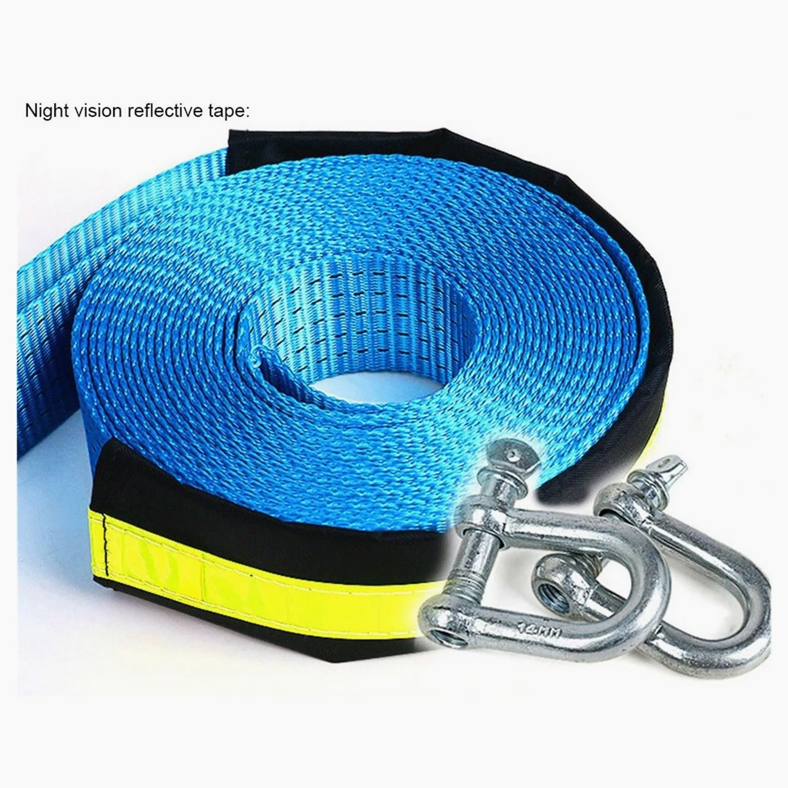 Cable Azul for Coche, cabrestante de Remolque sintético, línea Cuerda 5 M, 17600lbs, Luminoso con Fuerte tracción Gruesa for vehículos Todoterreno ATV Fuerte Resiliencia