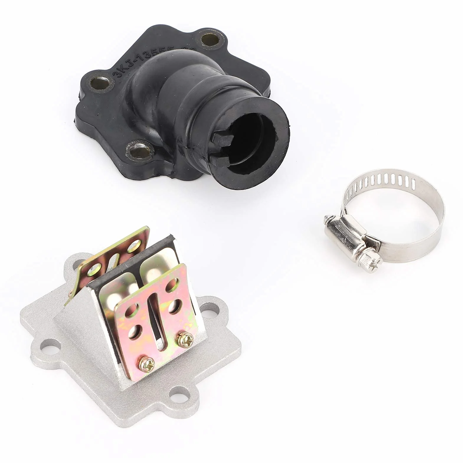 Colector de admisi¨®n de Motocicleta Aramox Apto para Motor Jog Vino Zuma BWS Minarelli de 2 Tiempos 49 50 colector de admisi¨®n + v¨¢lvula de leng¨¹ETA