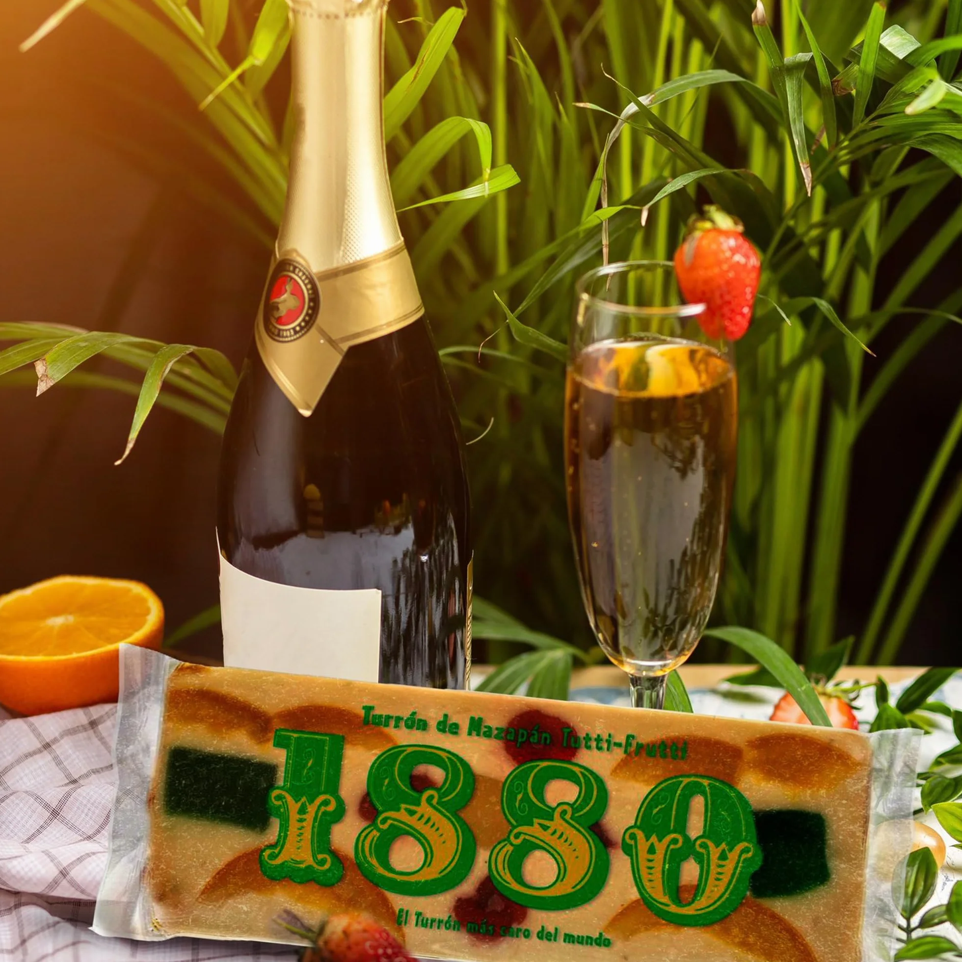 Turrón de Mazapan Tutti-Frutti Rilsan 300g, Tableta con Almendras Seleccionadas, Receta Tradicional, Regalo Navideño