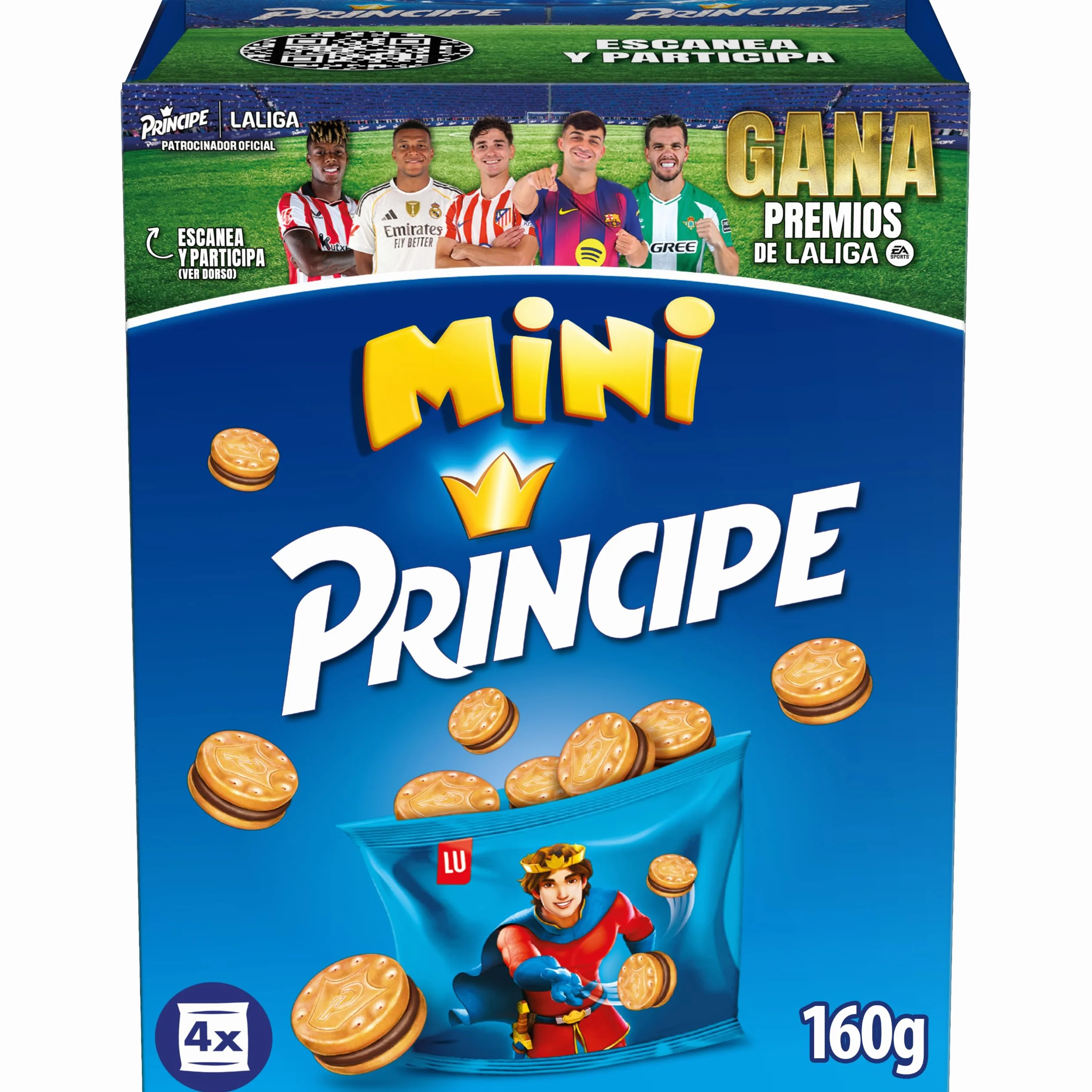 Príncipe Mini Galletas Sándwich Crema Chocolate con Leche Pack 4 x 40g