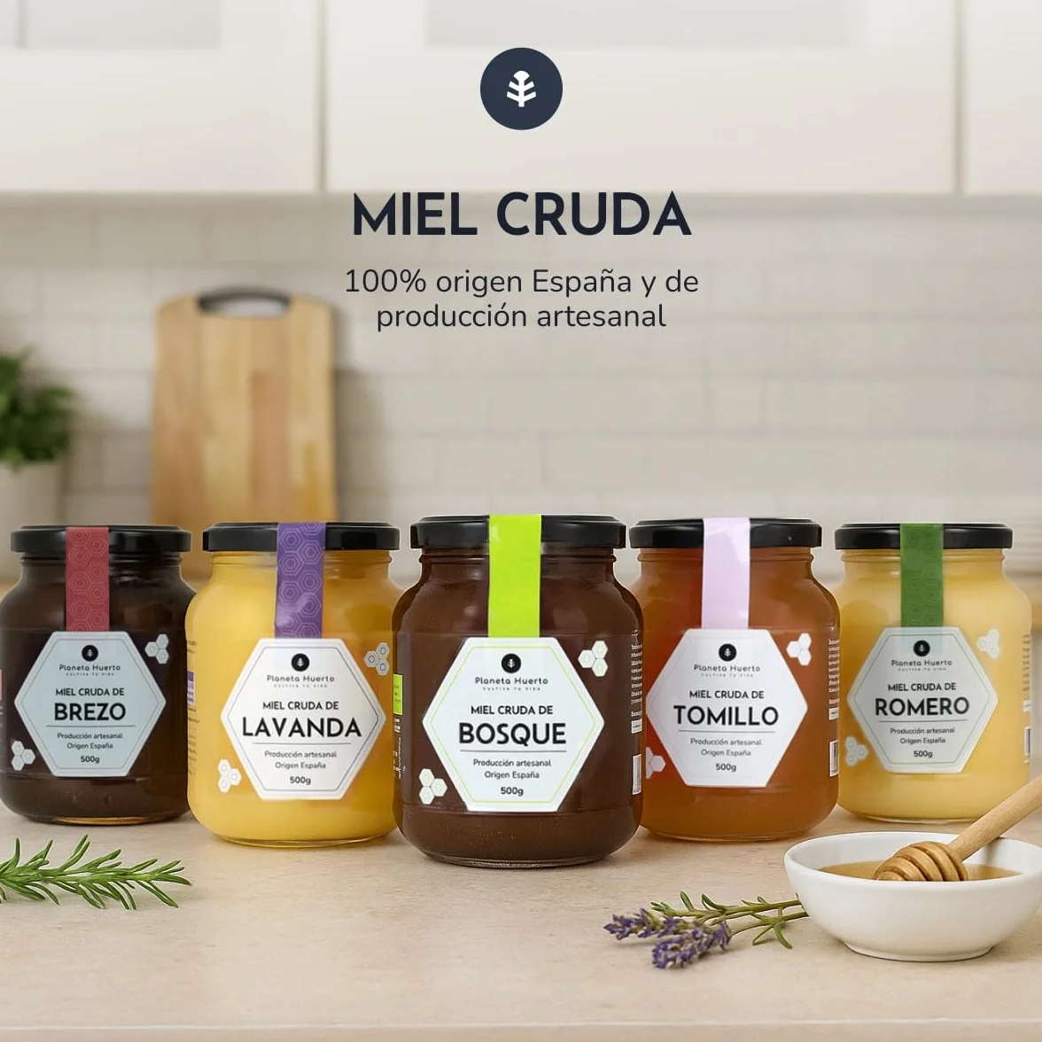 Miel Cruda de Brezo 1 Kg 100% Natural - PLANETA HUERTO, Sin Filtrar, Origen España