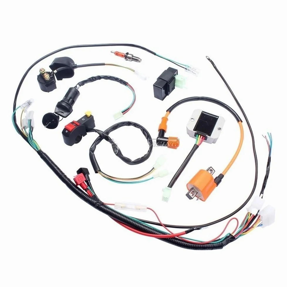 Kits completos de bobina encendido CDI chispa arnés cableado eléctrico para 150cc