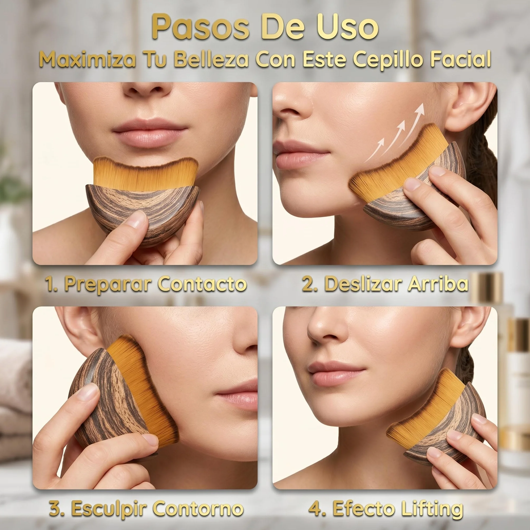 Cepillo Facial Linfático Drenaje Masajeador Contorno Exfoliación