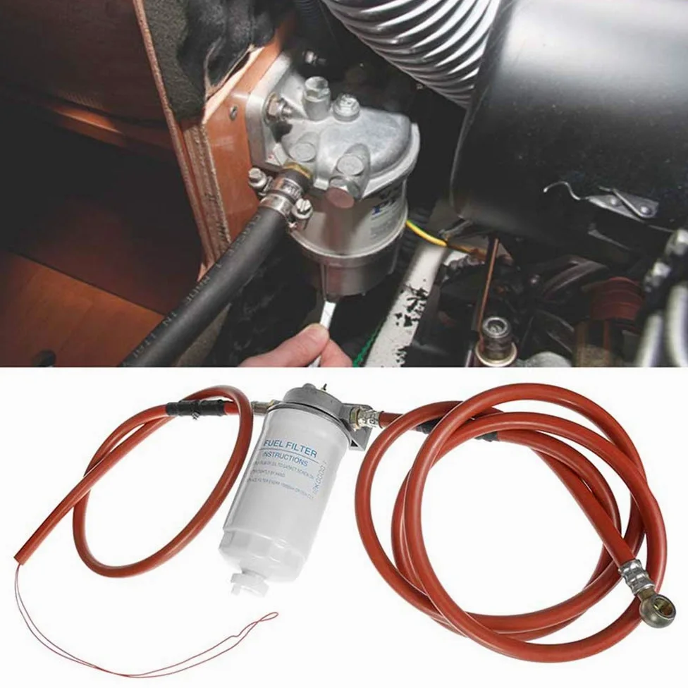 ChaRLes 12V Filtro De Combustible Con 2Pcs Tubería De Gasolina Manguera De Combustible De Repuesto Depósito De Combustible - #1