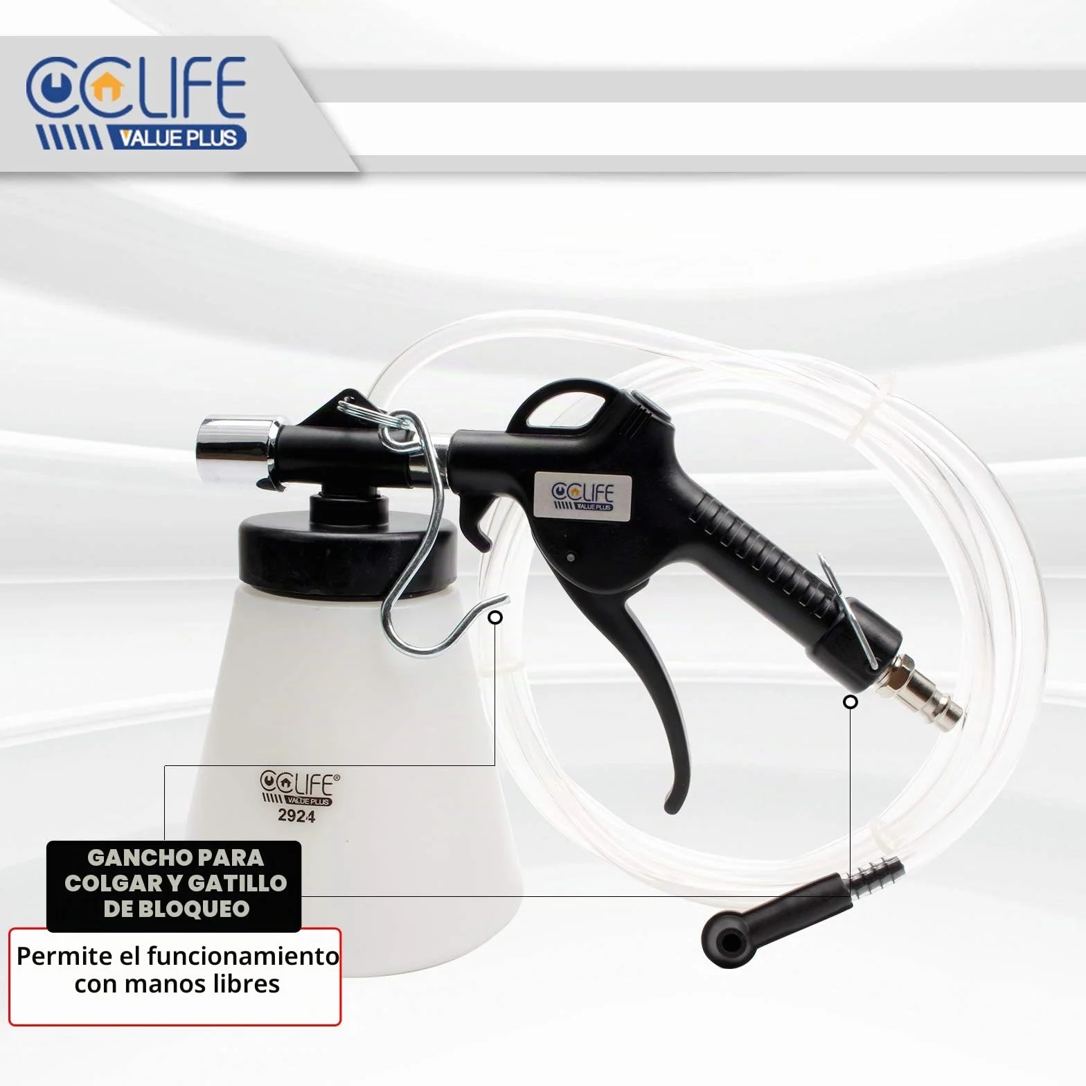 CCLIFE 0,75L Purgador Frenos Coche Aire Comprimido, con 1L Dispensador
