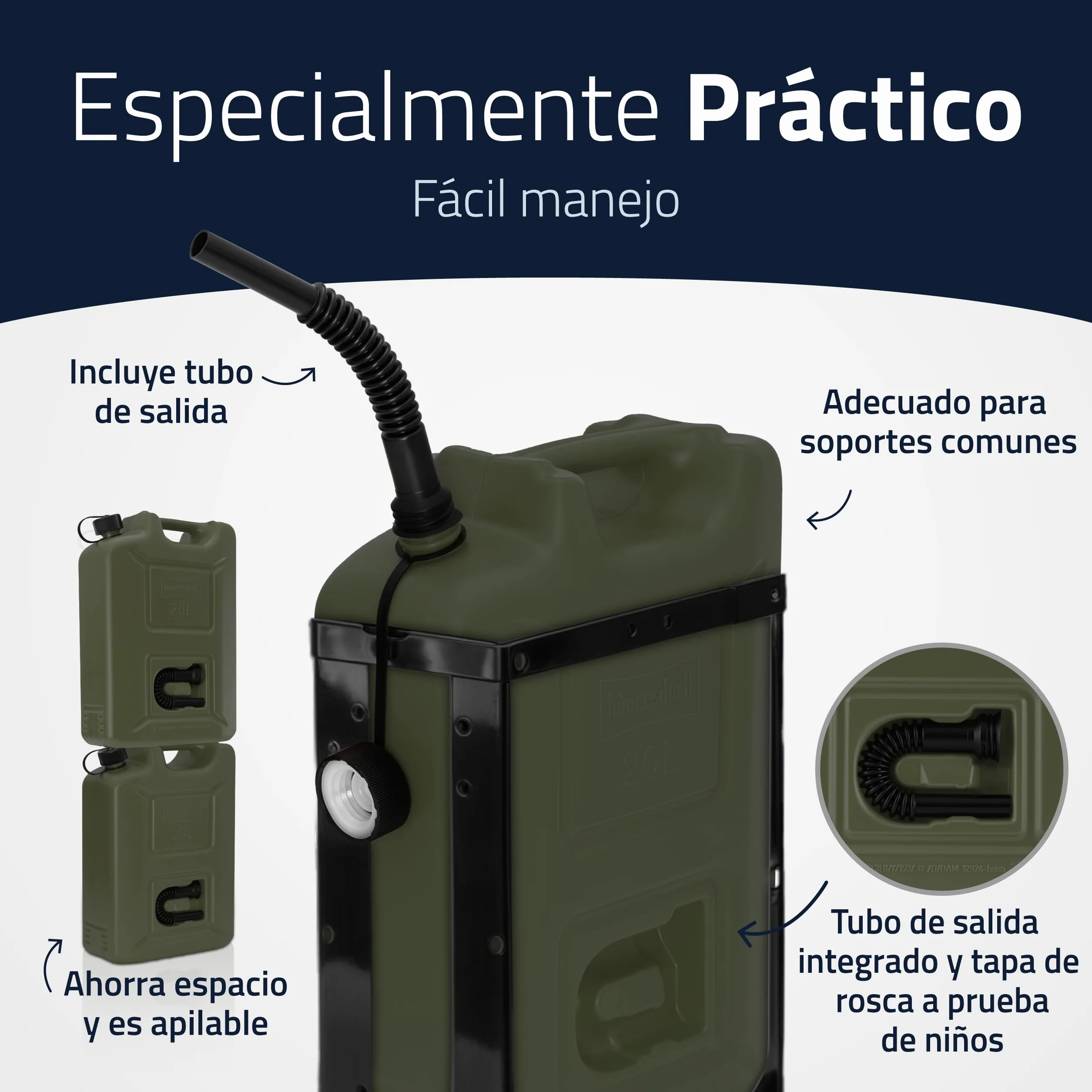 Hünersdorff 802010 Bidón para Carburante, Verde, 20 l