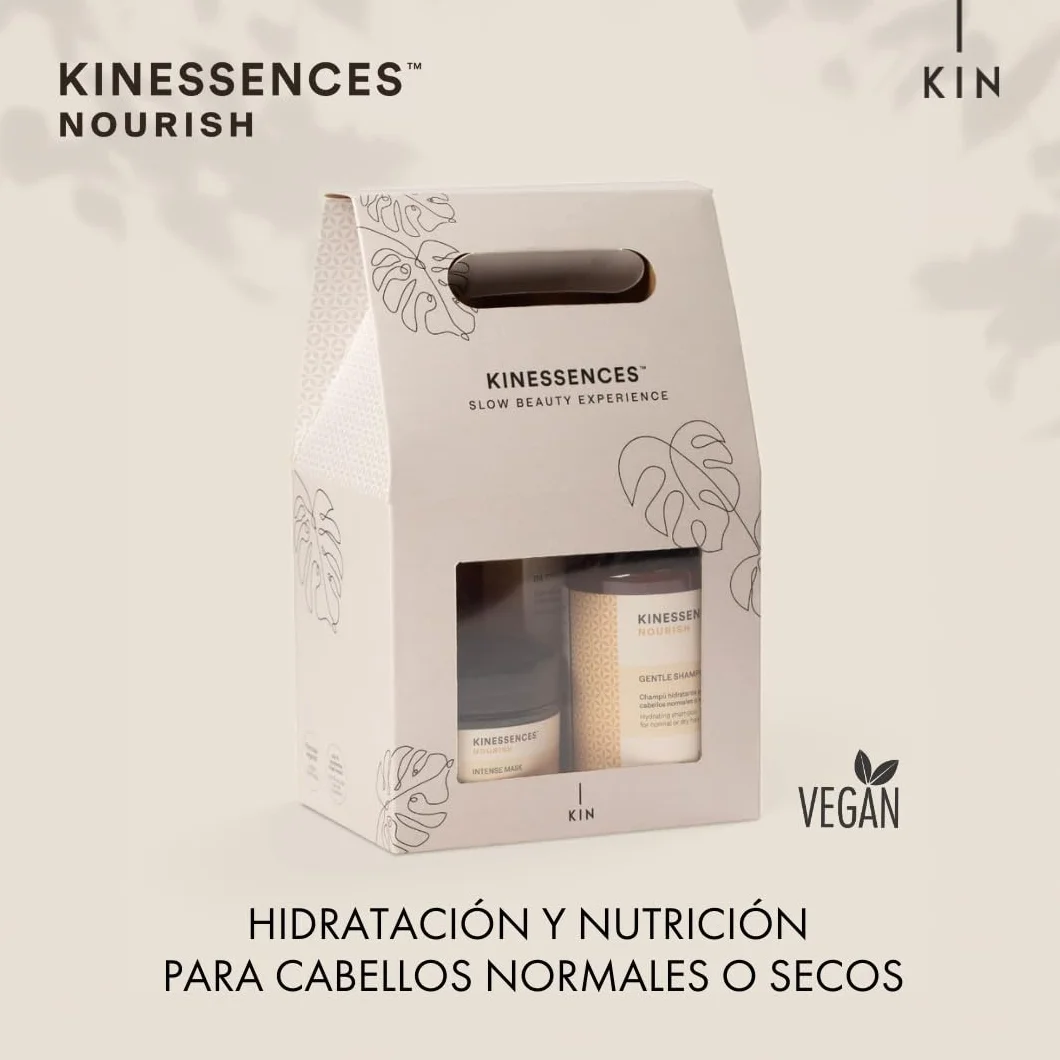 KIN Cosmetics KINESSENCES Nourish Shampoo + Intense Mask + Oil Cream Tratamiento hidratación cabellos normales secos