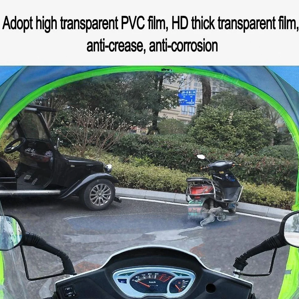 BLUEZY Universal Totalmente Cerrado Motor Scooter Paraguas Movilidad Sombrilla Cubierta de Lluvia Impermeable, Moto Scooter Parasol Protector De Lluvia B