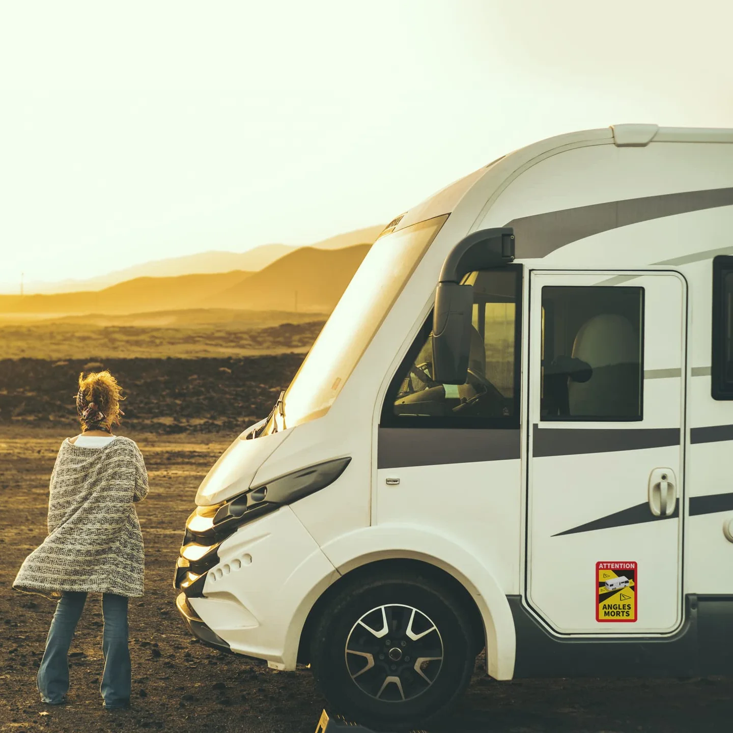 Angles Morts Señales Magnéticas de Aviso de Ángulo Muerto Pegatinas para Autocaravana Caravana en Francia Calcomanías Fuertes con Protección UV