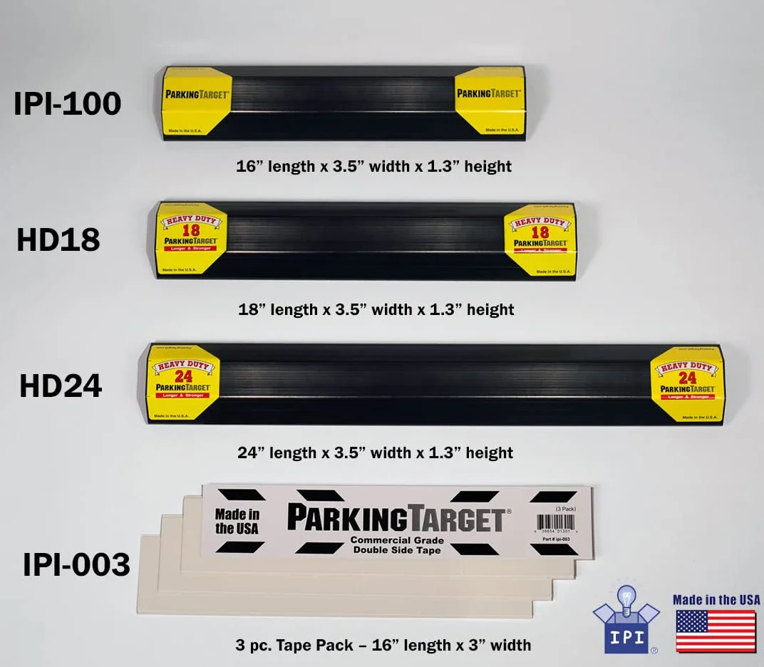 PARKINGTARGET IPI-100 - Paquete de 1 ayuda de estacionamiento para proteger las paredes del coche y el garaje, fácil de instalar, despegar y pegar, solo se necesita 1 por vehículo, calcomanías para