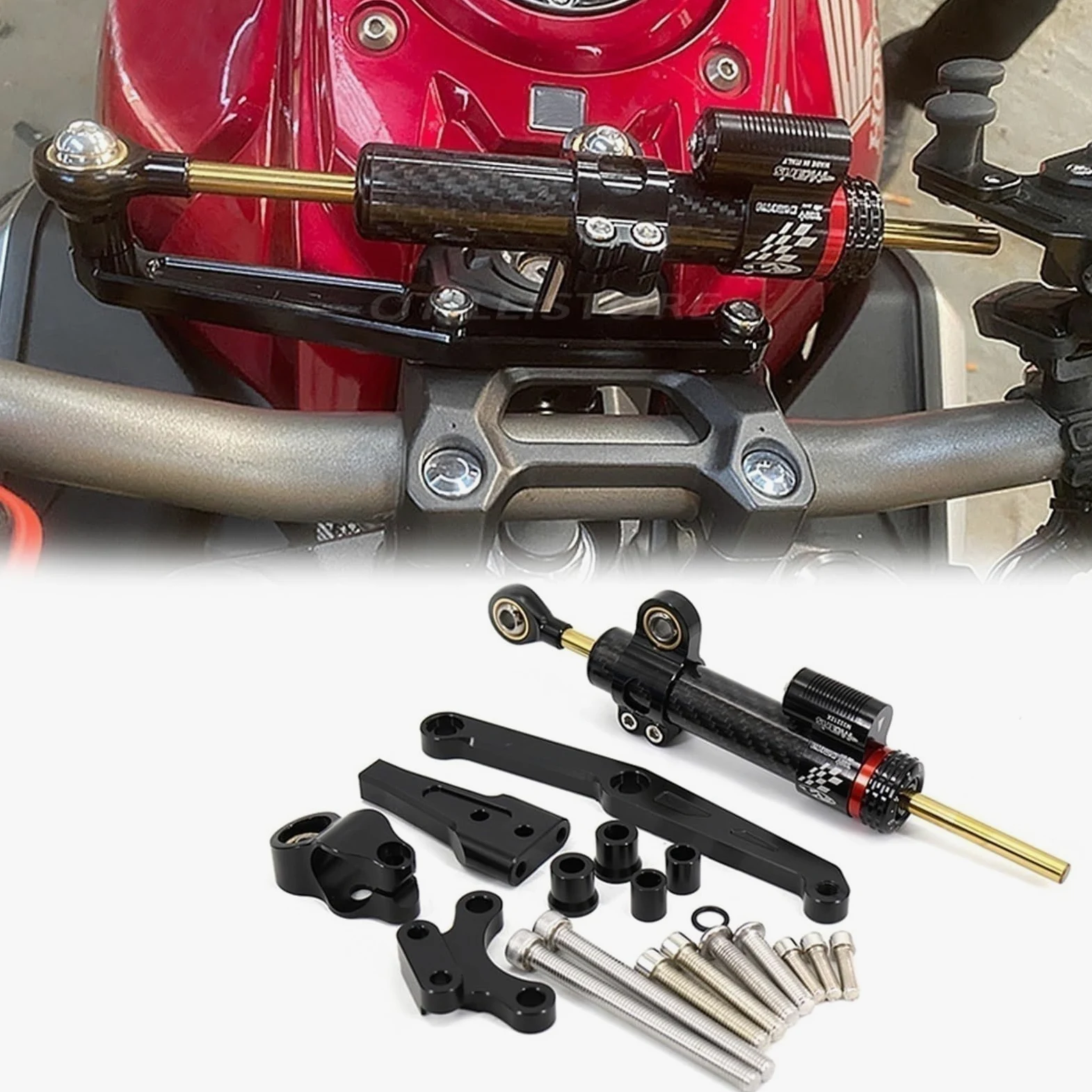 para H-Onda CB650R CB 650 R CB 650R Kit de Montaje de Soporte de Amortiguador estabilizador de dirección de Motocicleta 2018 2019 2020 2021 Amortiguador De Dirección(J)