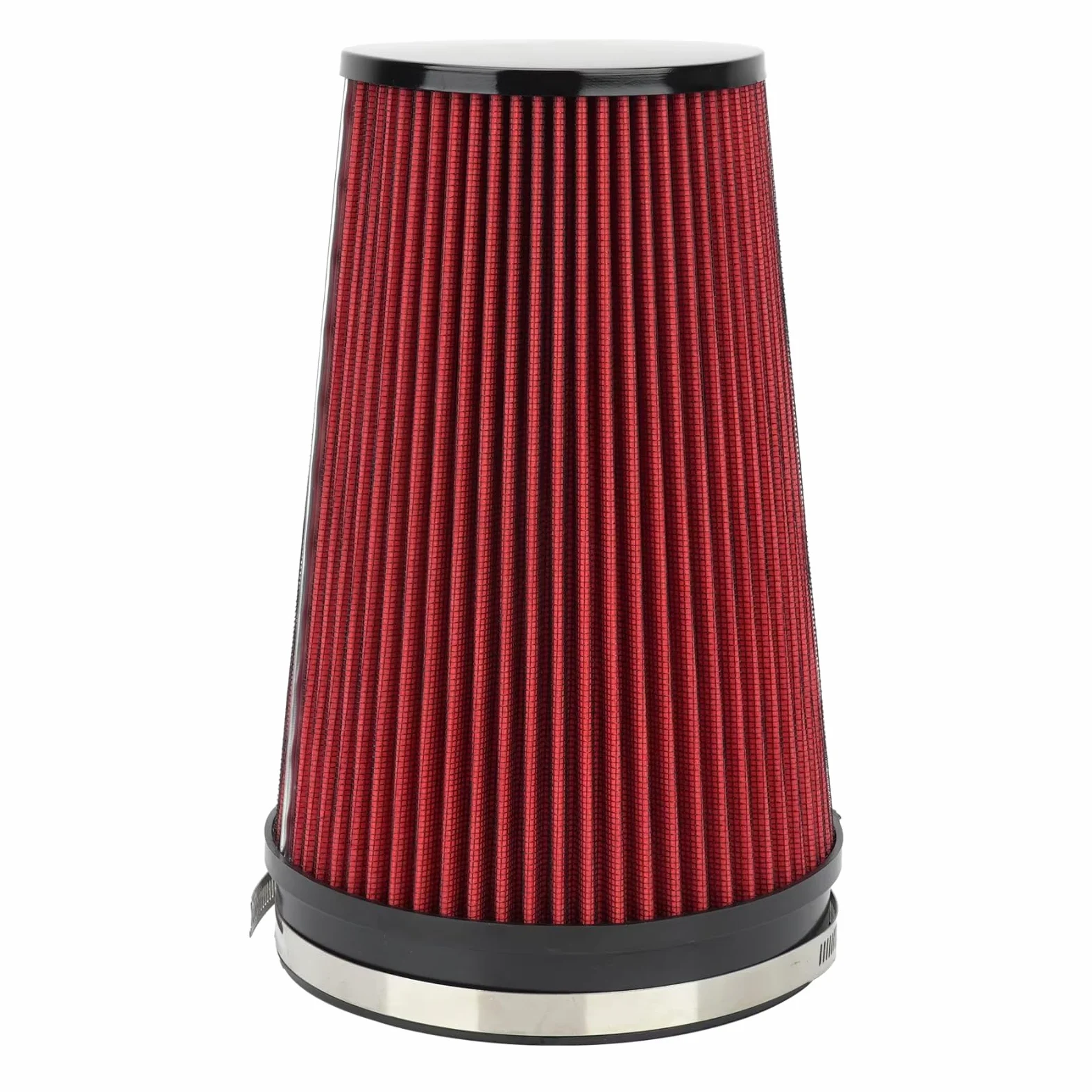 Filtro Aire Universal Motor Cono Para Alto Flujo Coche 150 Mm 6Pulgada Filtro de aire motor coche | Para tubo de entrada de aire frío, filtro de entrada de aire frío lavable para motor de carreras(Red)