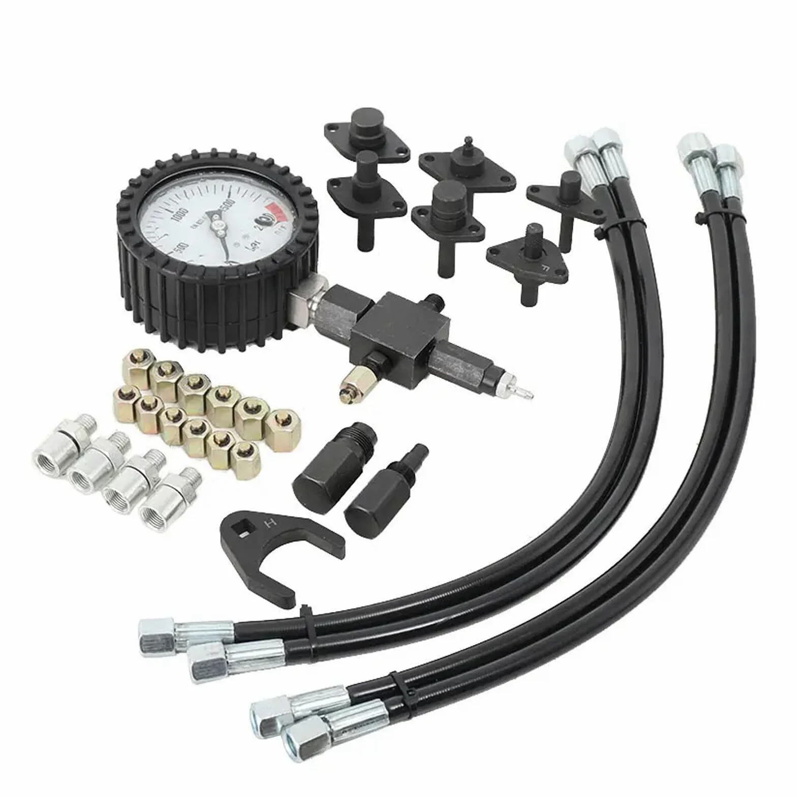 Kit de comprobador de presión de bomba de combustible, herramienta de diagnóstico de gasolina y diésel para prueba de bomba de precisión, comprobación de fugas del inyector