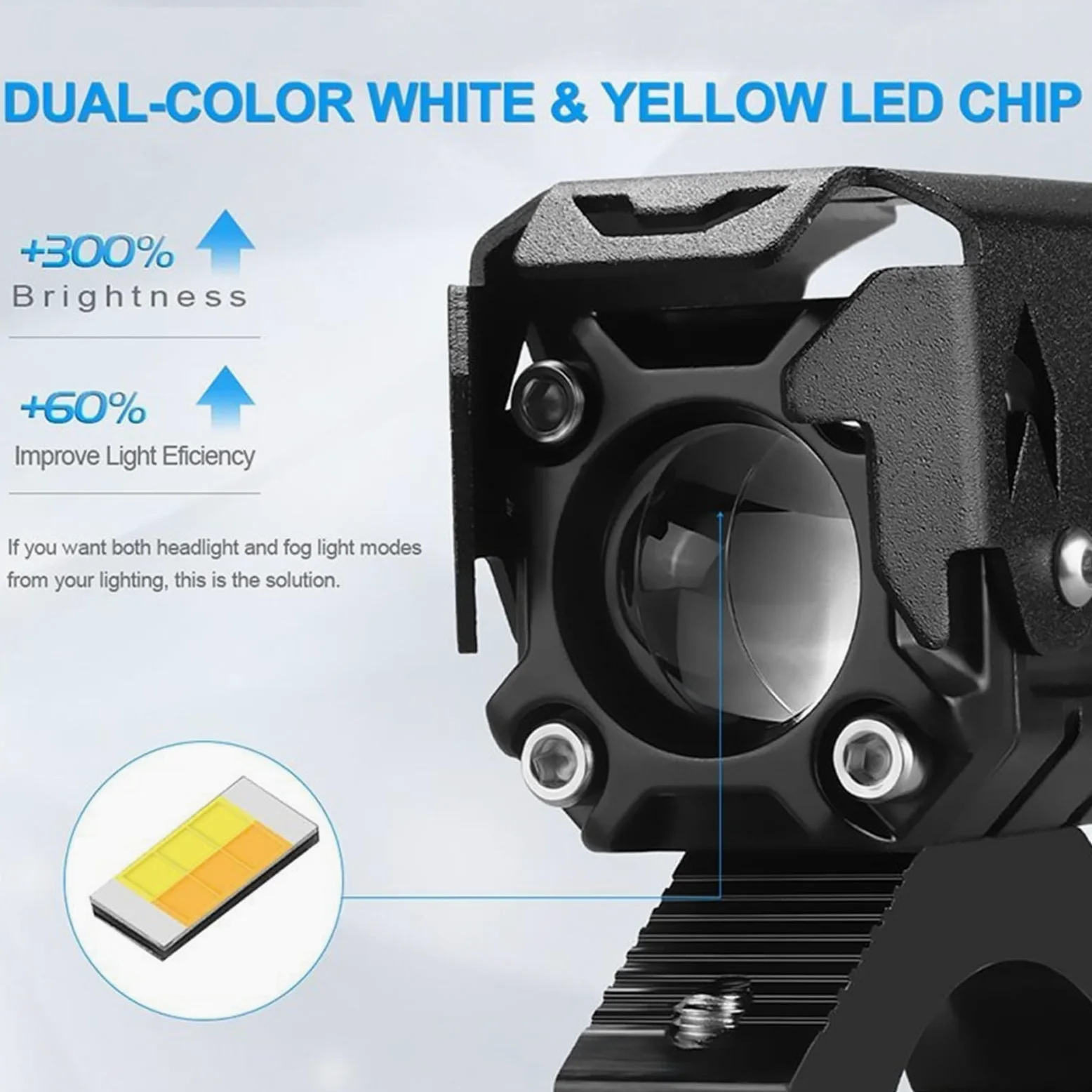 Faros Motocicleta Foco Faros LED para Motocicleta LED Antiniebla | Foco LED motocicleta lente proyector luces antiniebla conducción haz alto/bajo color blanco amarillo faros Led auxiliares