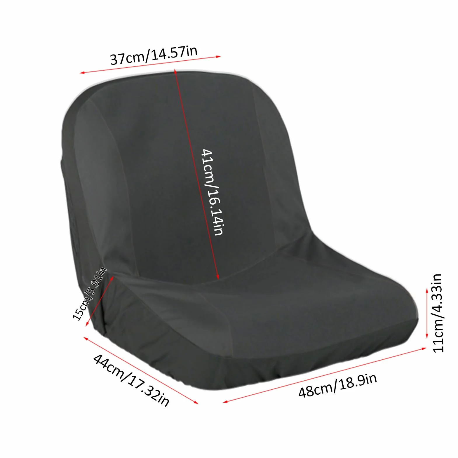 Funda de asiento para tractor, Funda de asiento para cortacésped, Funda de asiento impermeable para tractores, Funda de asiento para tractor de jardín con 2 bolsillos de almacenamiento, tamaño