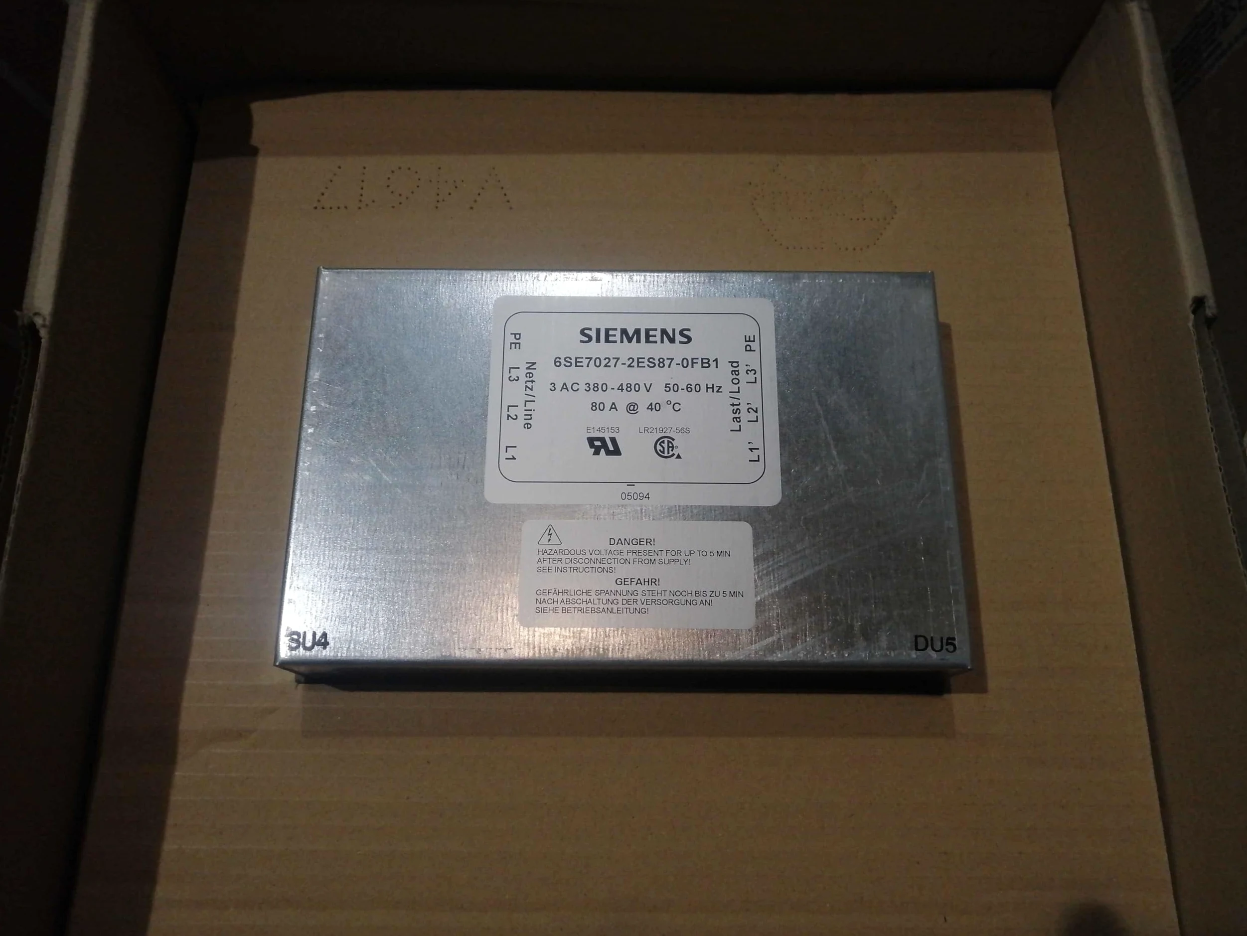 Filtro entrada unidad regenerativa 6SE7027-2ES87-0FB1