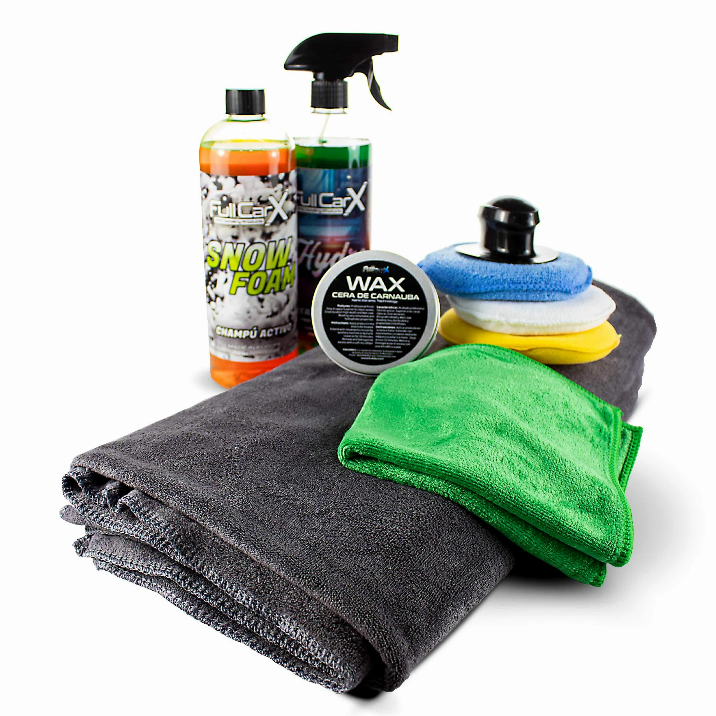Kit Ceramic Boost Protección Cerámica Hidrófuga Repelente de Agua/Polvo/Suciedad - Hydrocoat + Champú + Cera Carnauba + Accesorios