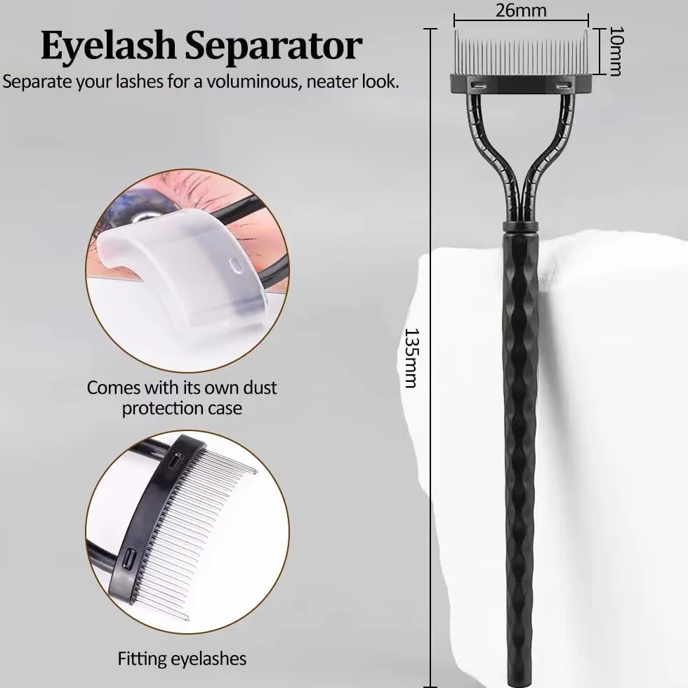 Cepillo para pestañas y cejas peine separador espoolie herramientas de maquillaje ojos juego 3 piezas