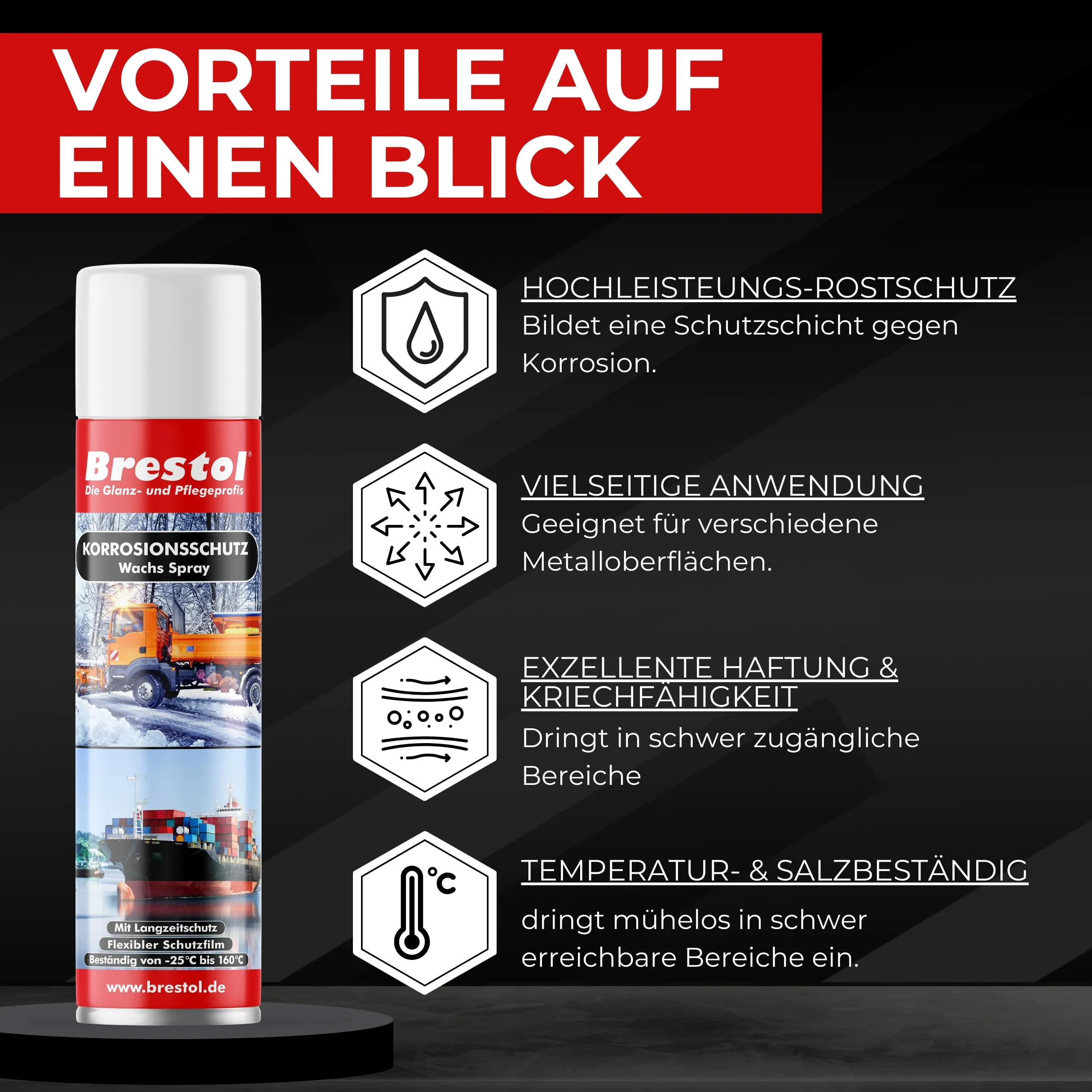 BRESTOL 7576.3 - Spray de cera de protección contra la corrosión, 12 unidades de 400 ml