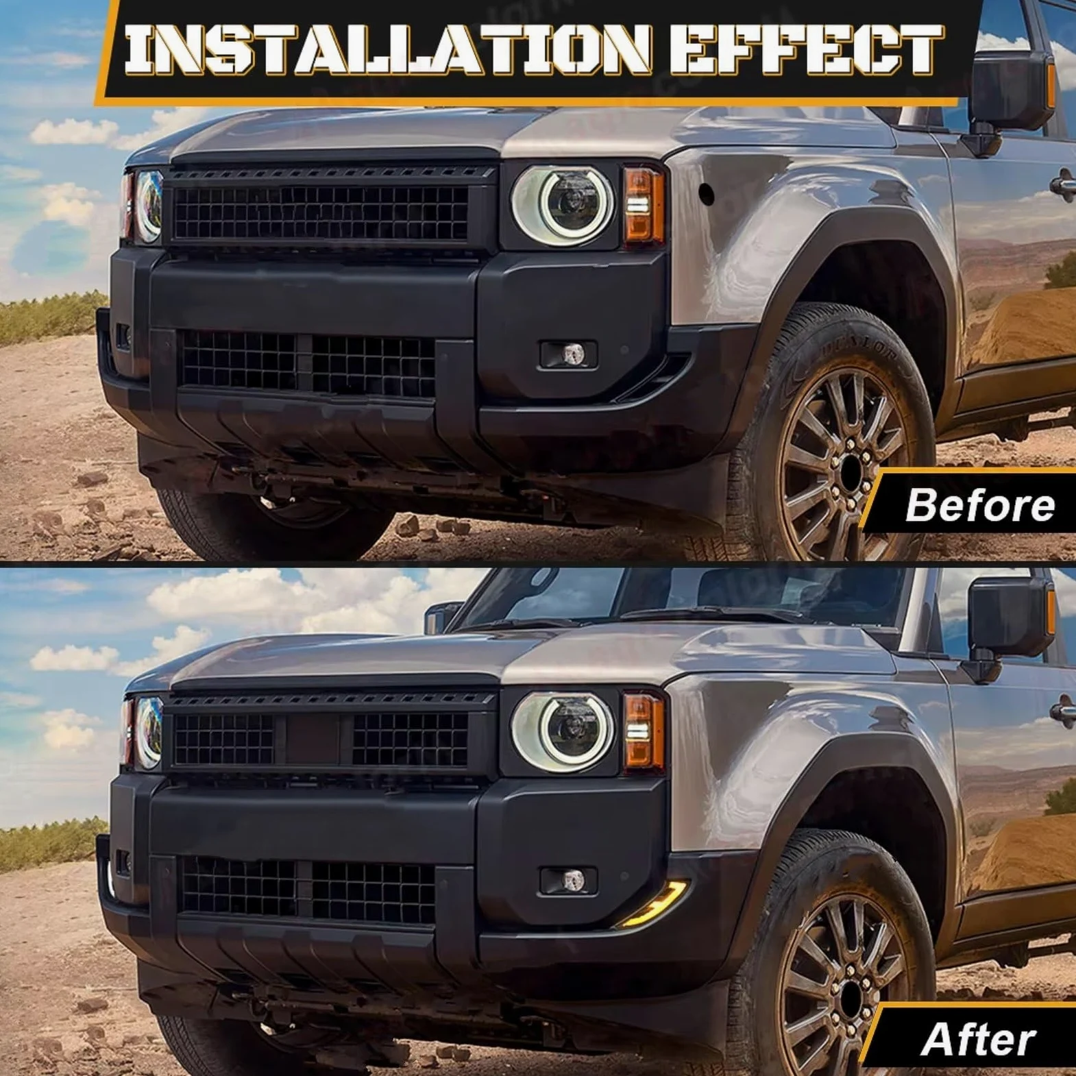 Luces Antiniebla Delanteras Para Toyota Para Tierra Para Cruiser Para Prado 250 LC250 Luzes Diurnas Funcionamiento Lámparas Señal Girar Luces Diurnas Led DRL