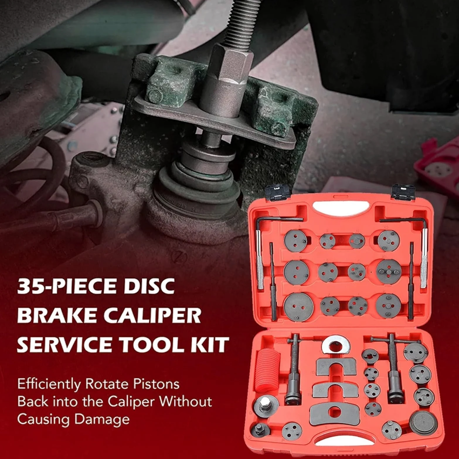 Ajustador freno de tambor Kit De 35 Herramientas Para Pinza De Freno De Disco De Coche, Pistón De Freno Trasero, Apto Para VW, Audi, Ford Y BMW. piston calibre freno