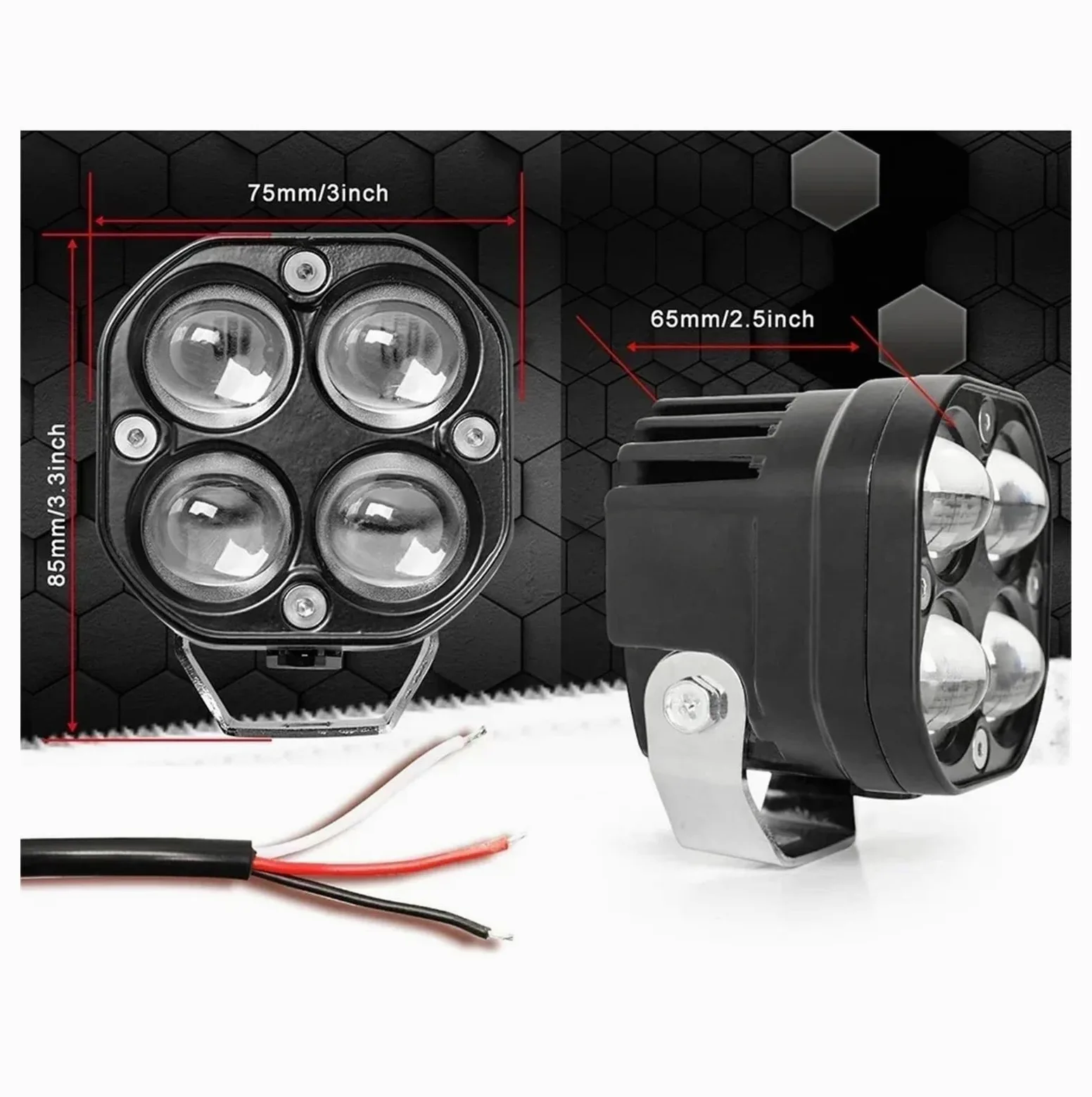 Motocicleta Antiniebla Focos LED para Motocicleta, Accesorios Todoterreno, 30.000 LM, 200 W, Faros Antiniebla Auxiliares para Motocicletas.