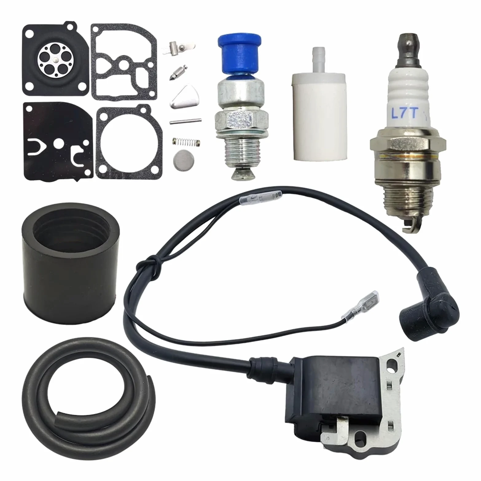 Bobina de Encendido Compatible con Modelos 50, 51 y 55. Kit reparación colector línea Filtro. Accesorios for Motosierra Gasolina 2 Tiempos