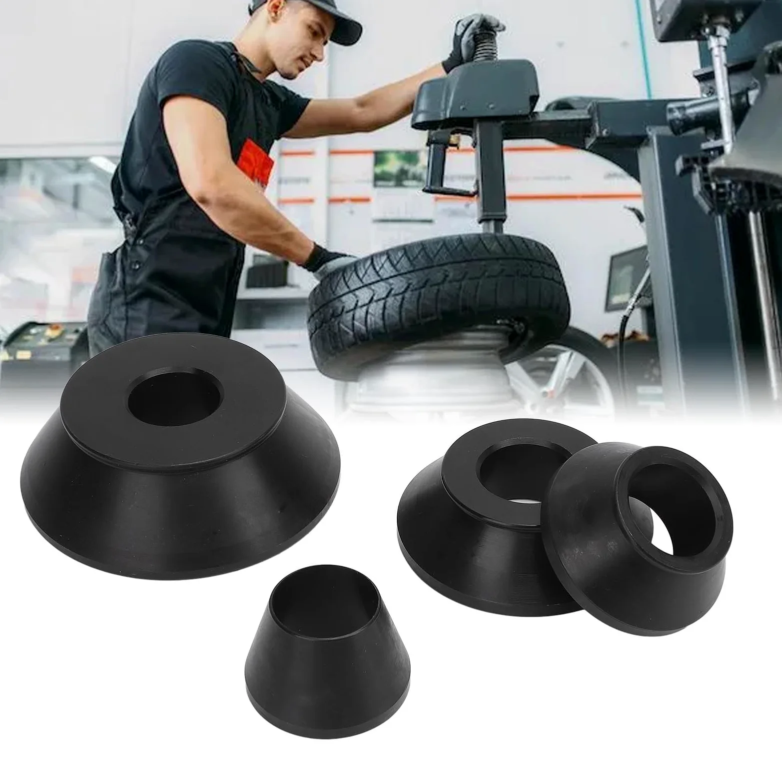 Ausla Cambiador de Neumáticos Manual Cono de Centrado Máquina Equilibradora de Metal Equilibrador de Neumáticos Eje de 38 Mm Cono de Equilibrio de Ruedas para SUV Camión Caravana con