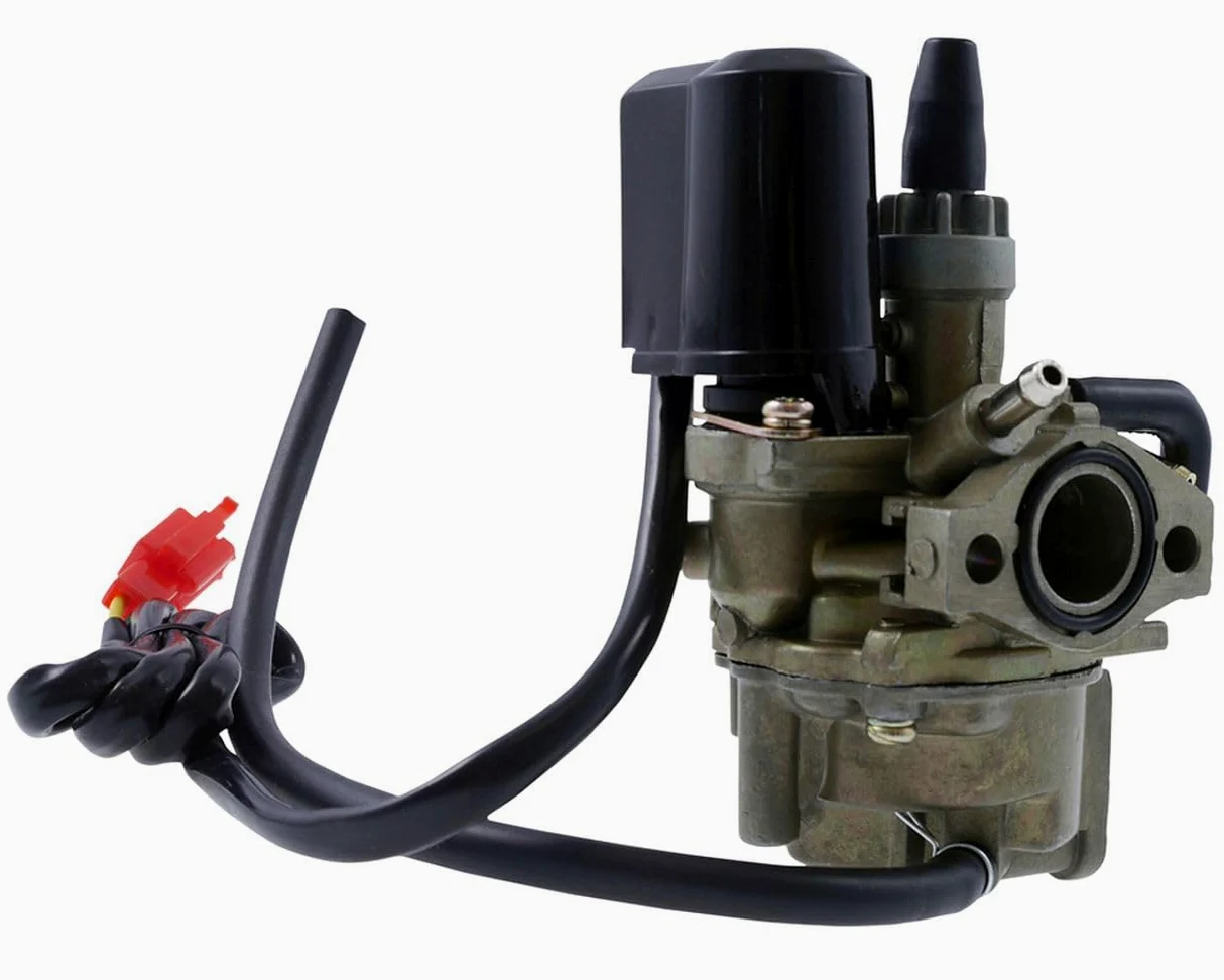 Carburador 2EXTREME 12mm compatible con Peugeot, Honda, Kymco vertical – con estárter eléctrico, distancia orificios 35mm – repuesto para Speedfight, Buxy, Elystar
