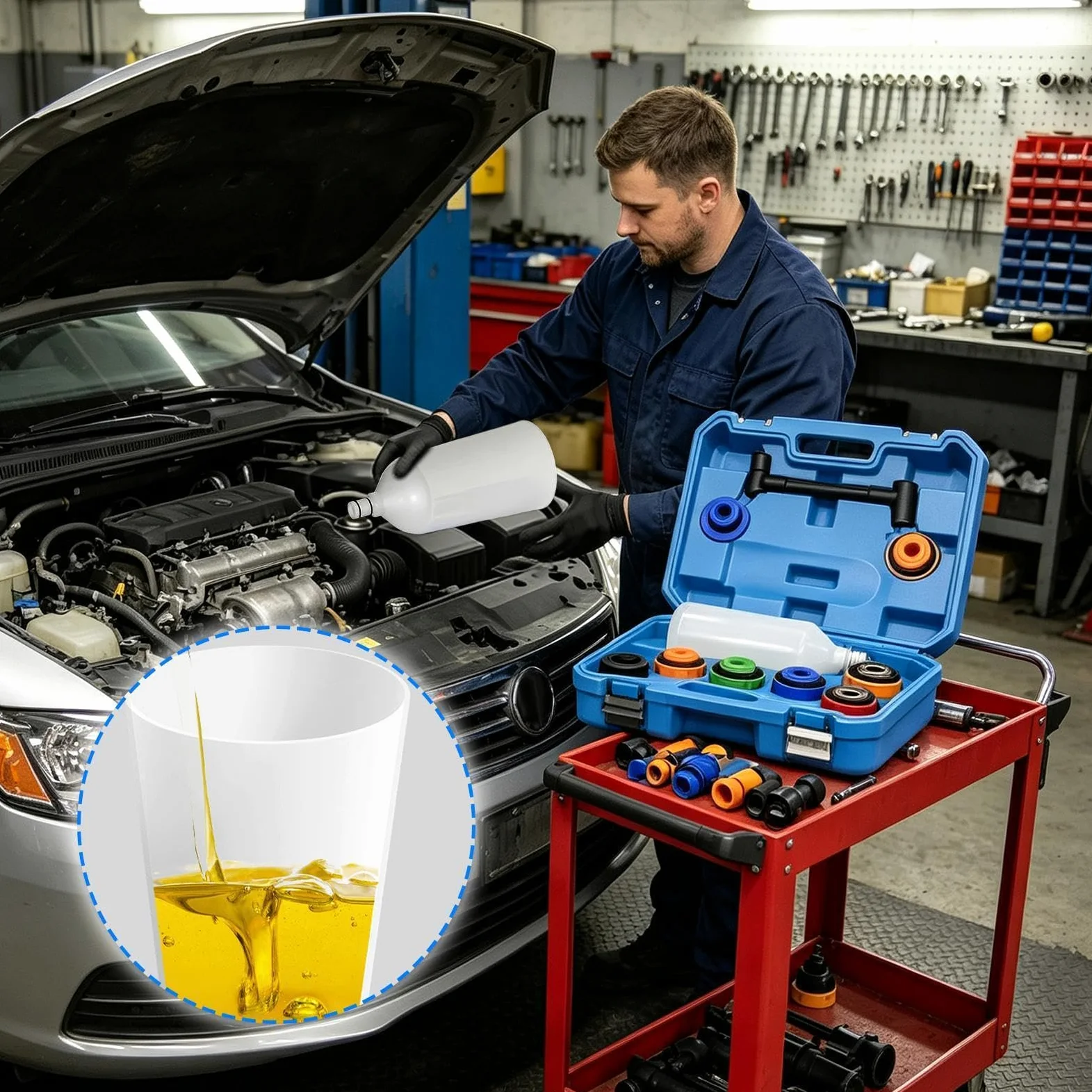 Embudo De Motor Accesorio Vertido Rápido Antiderrame Para Mayoría De | Embudo Cambio Coche Para Taller, Carretera, Propietarios, Conductores