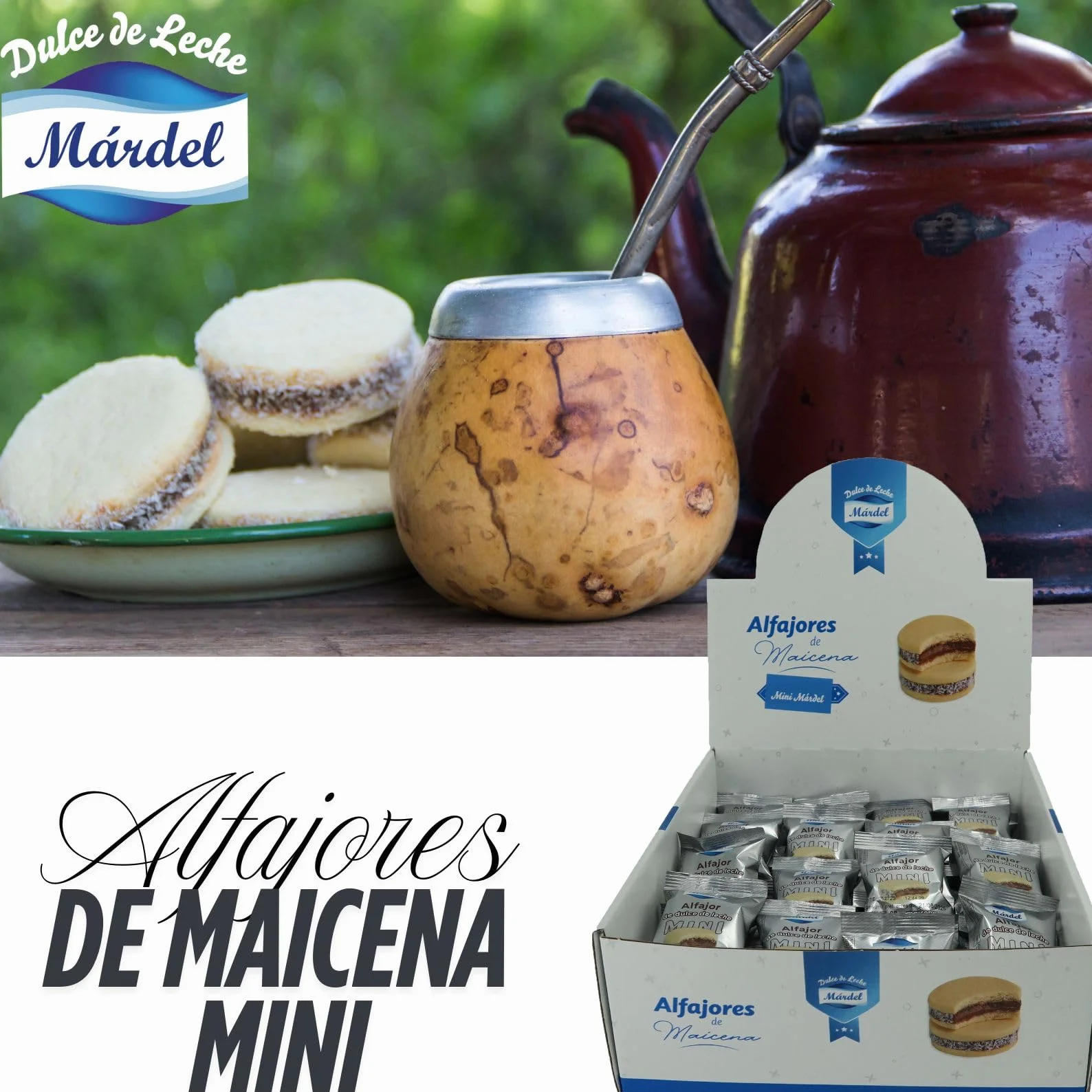 Alfajores Mardel Caja 48 Mini Alfajores de Maicena con Dulce de Leche 22 g Argentinos Caseros